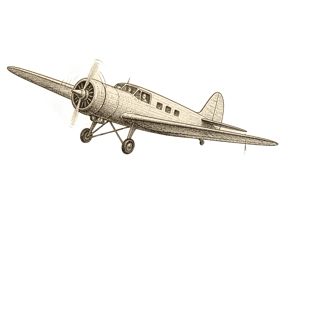 A hand-drawn airplane