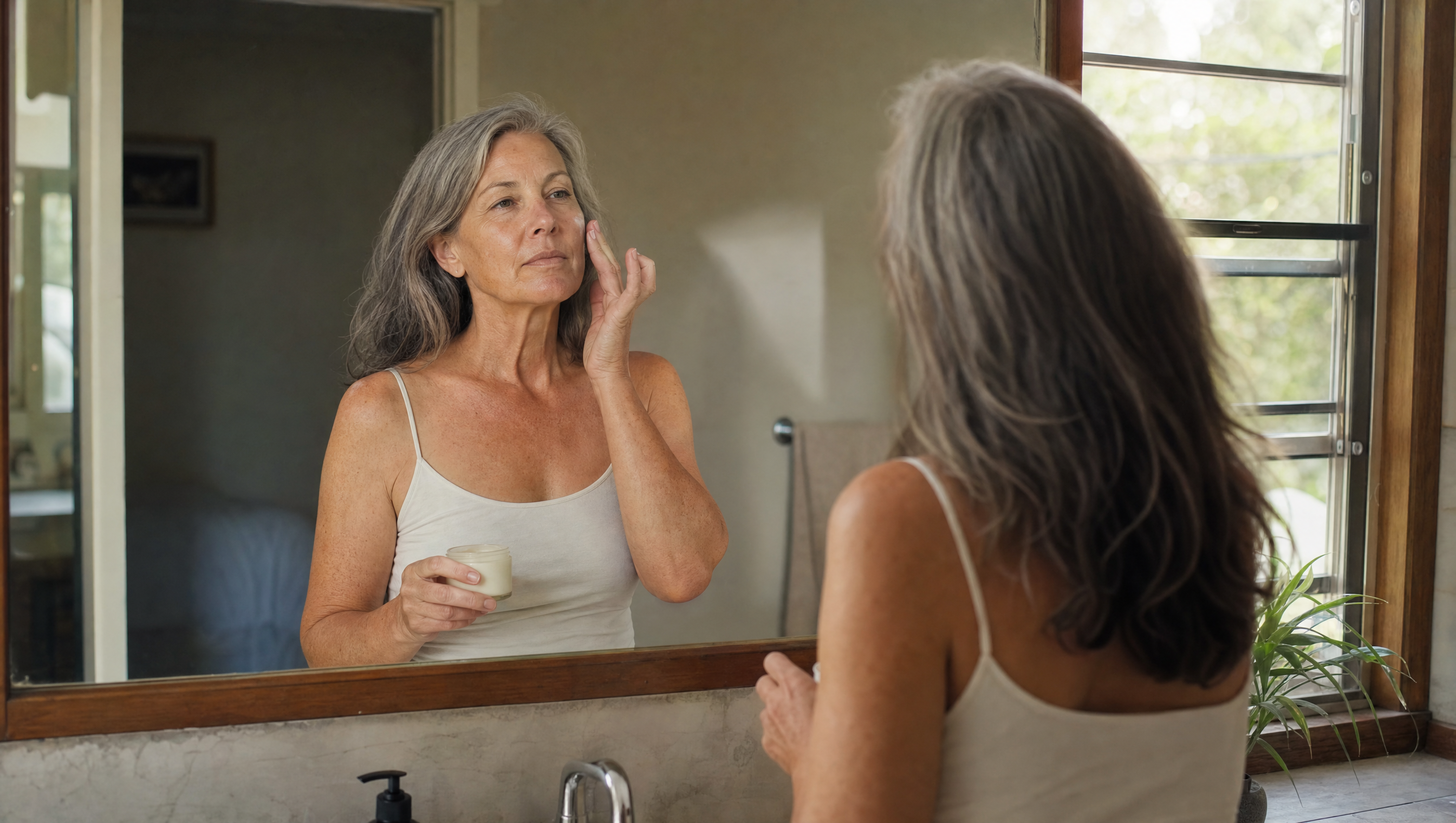 Australian woman, morning routine, natural light