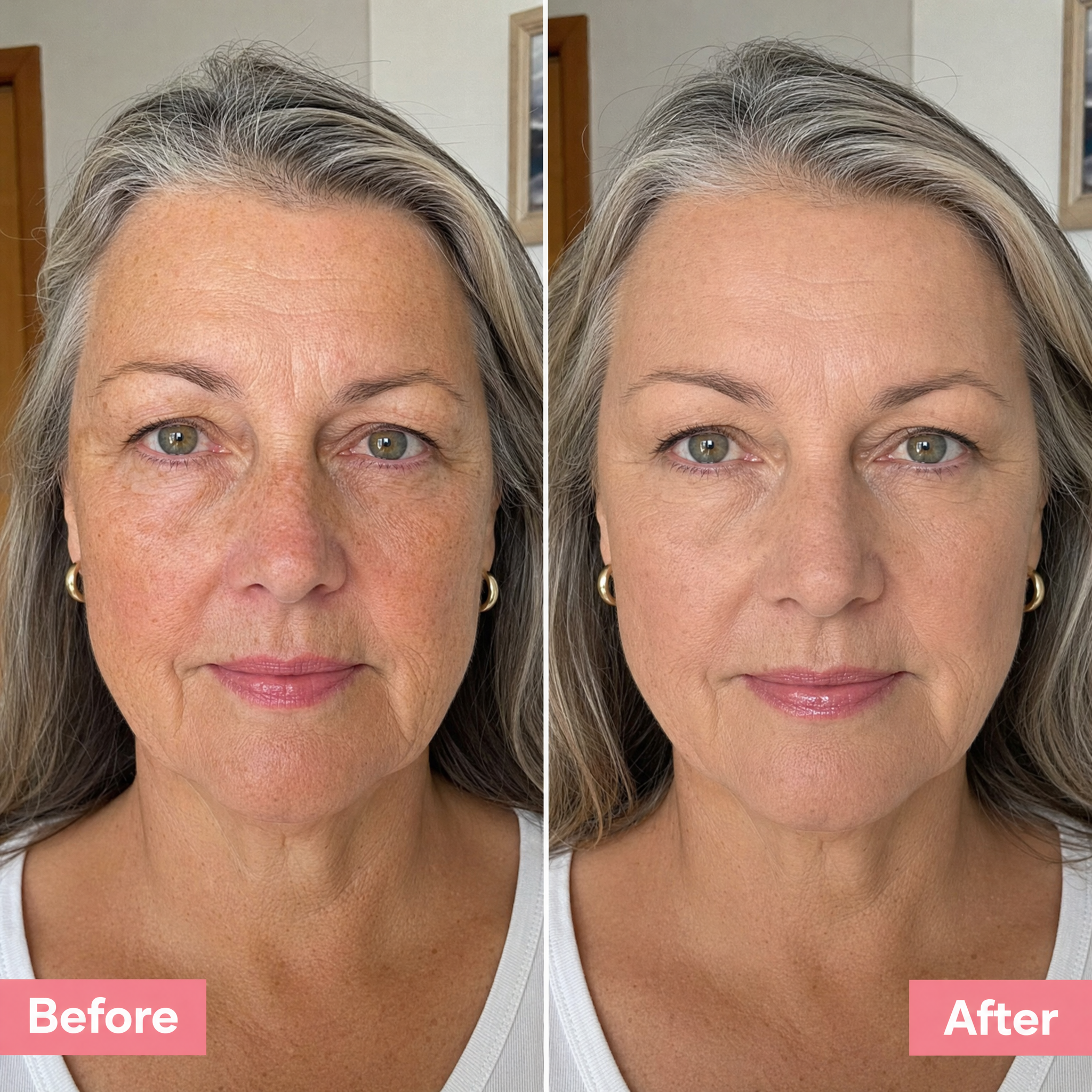 Before — Australian woman, natural sun damaged skin