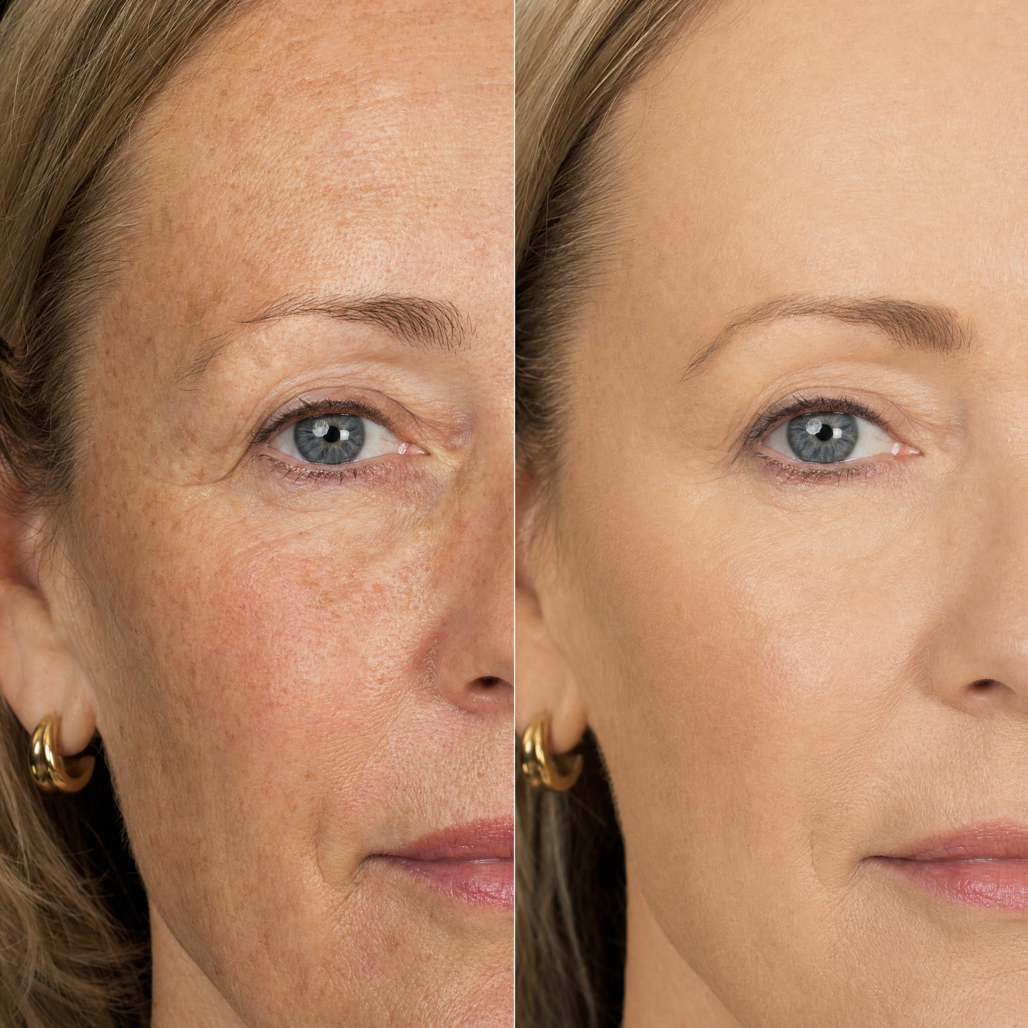 before/after sun damage coverage ]