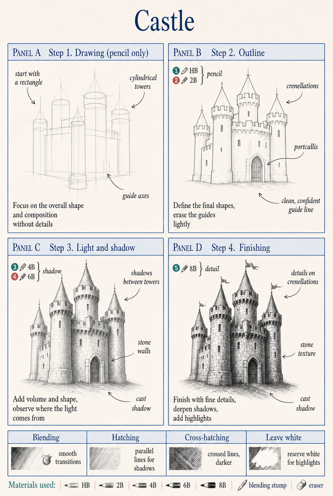 Step-by-step lesson — Castle