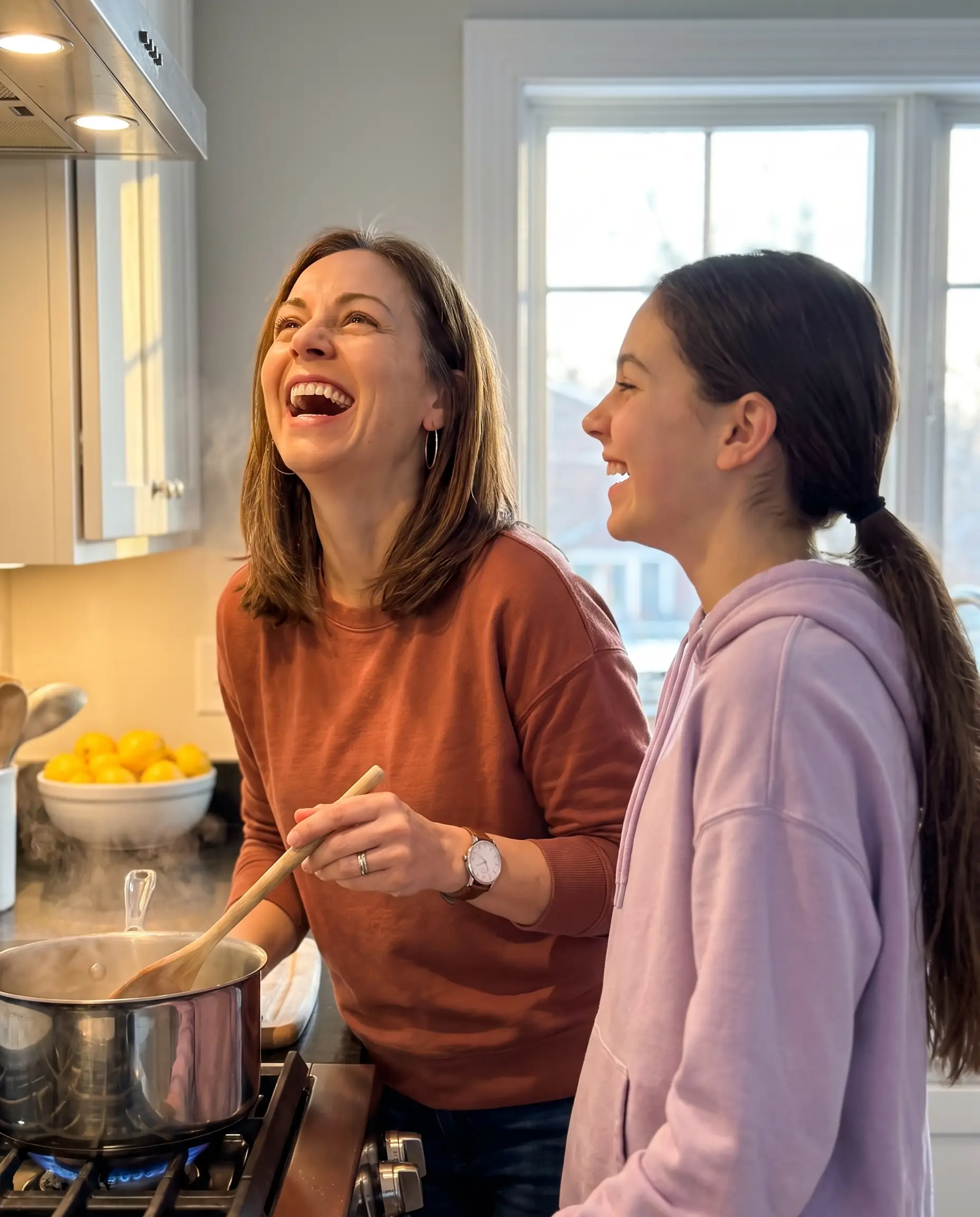 Week 4 and after: laughing and present in the evening