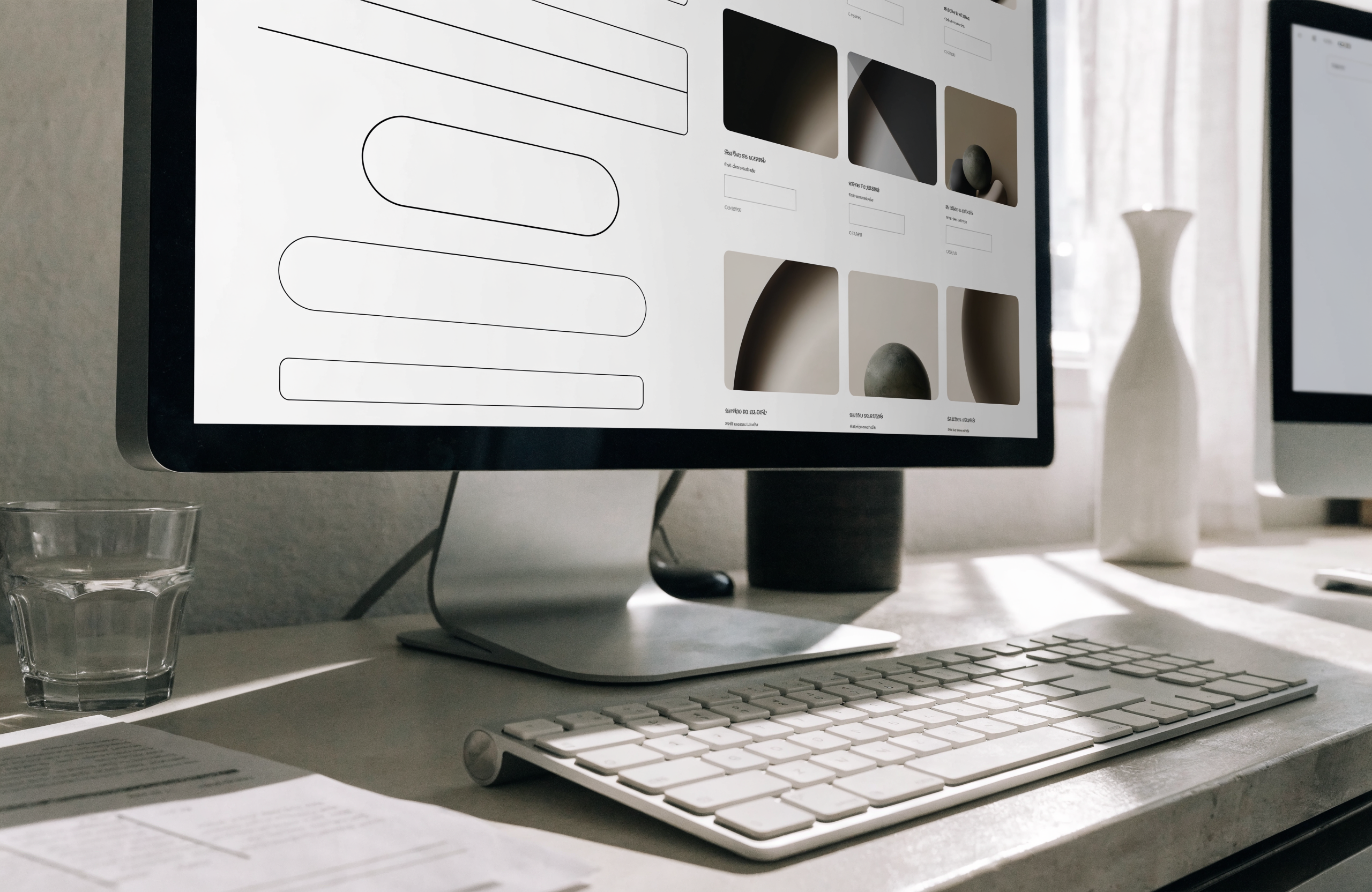 Elegant e-commerce website shown on a desktop computer
