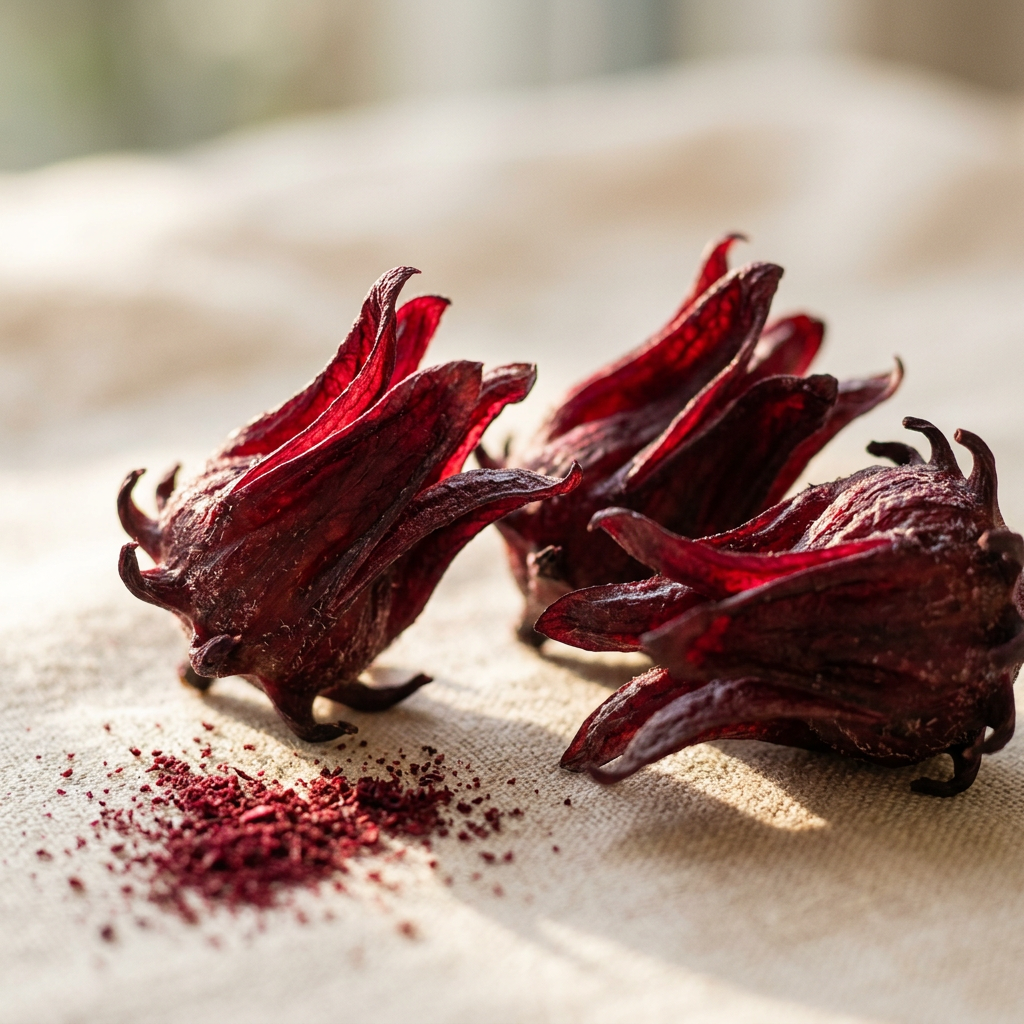 Dried hibiscus calyces