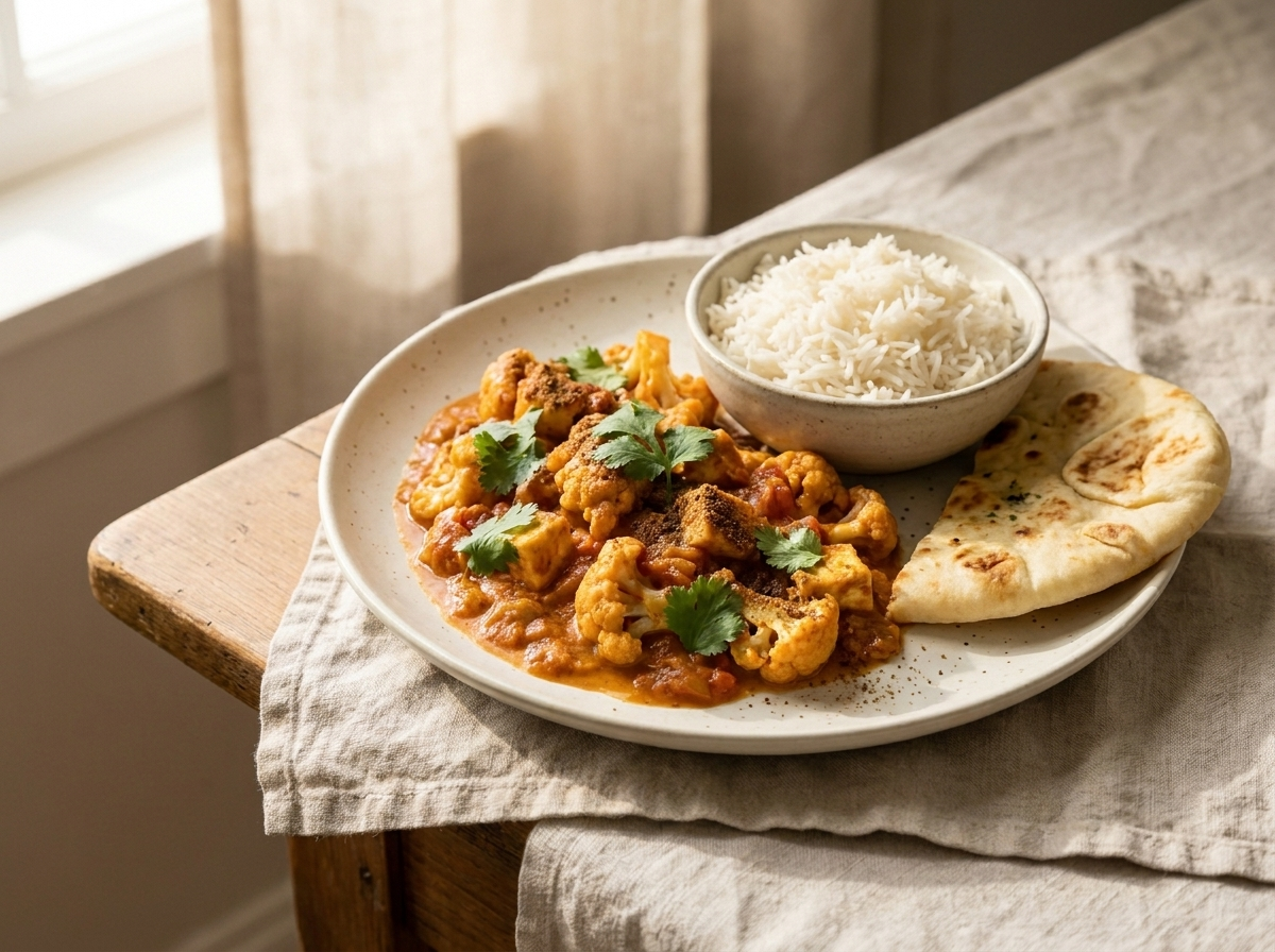 Cauliflower & paneer curry