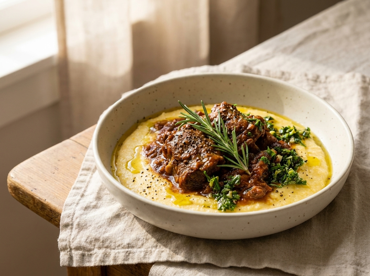 Mediterranean lamb shoulder ragu