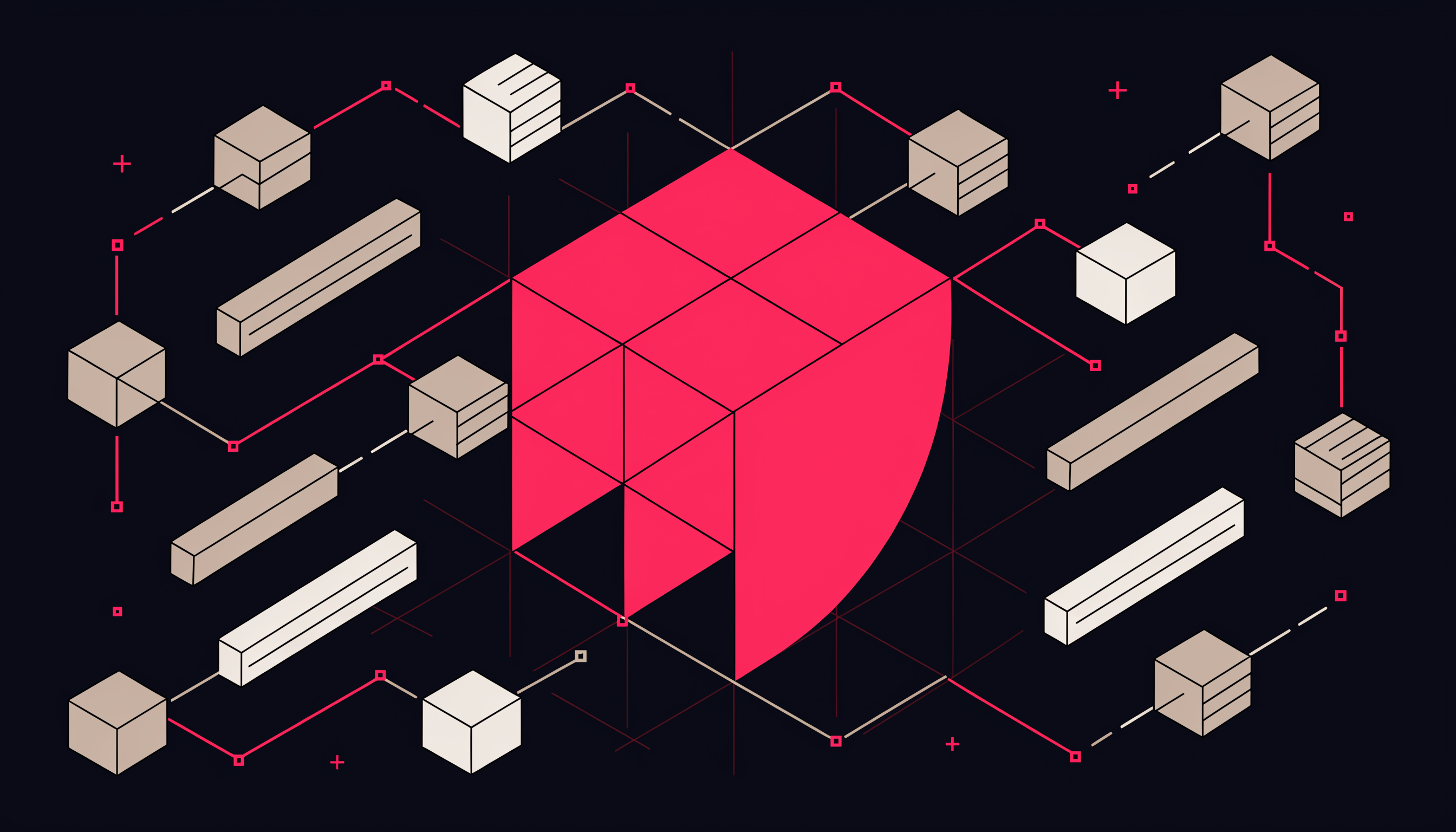 How to get your brand cited by ChatGPT — flat 2D abstract illustration of an AI answer bubble citing brand source nodes