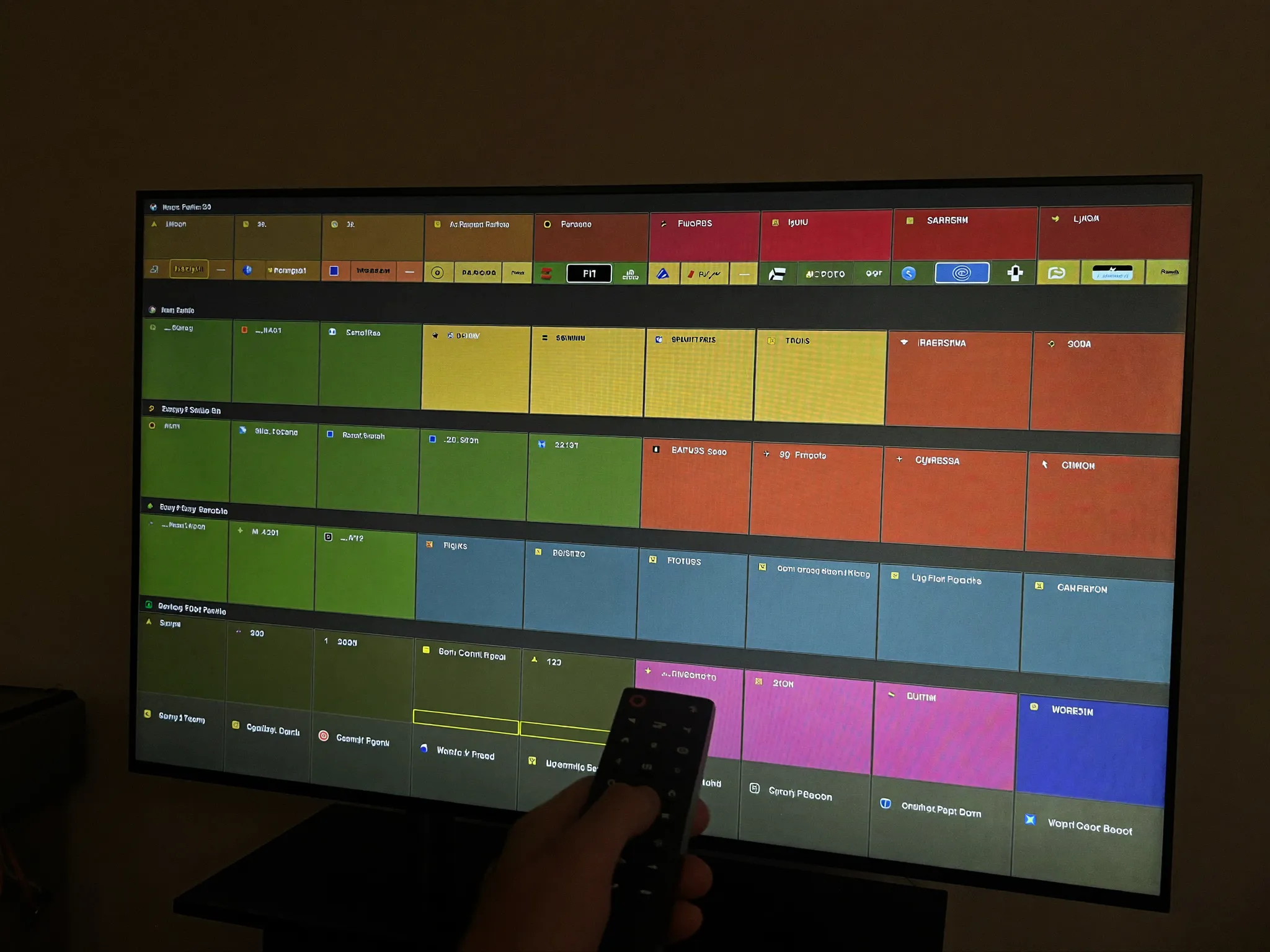 Guide des programmes EPG affiché sur une télévision avec IPTV Smarters Pro