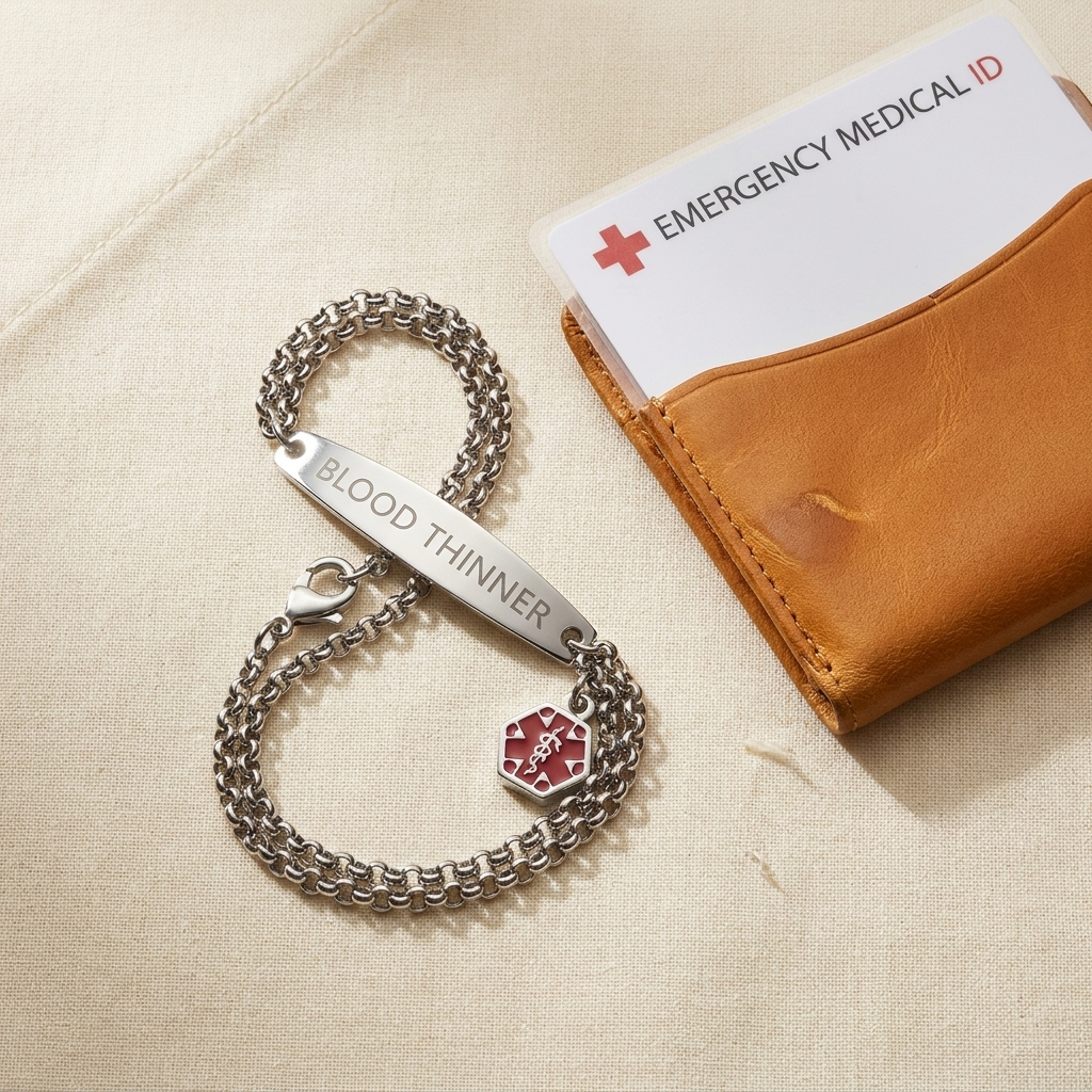 The Wrist-Check Bracelet with its free Emergency ID Card and case