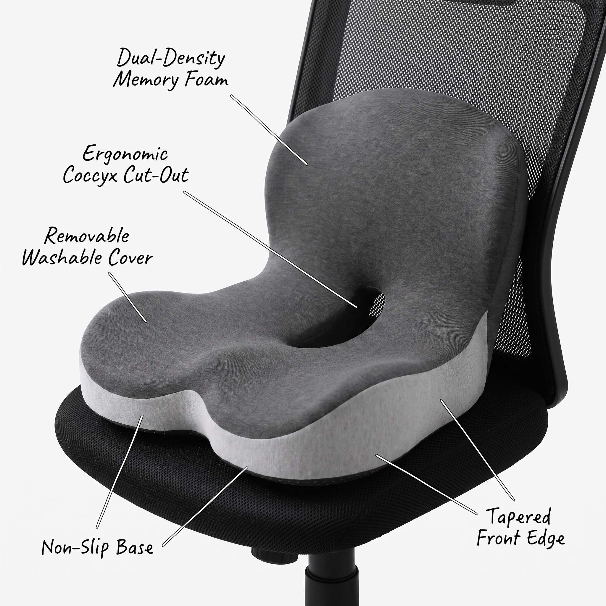 Hour Four cushion annotated product features