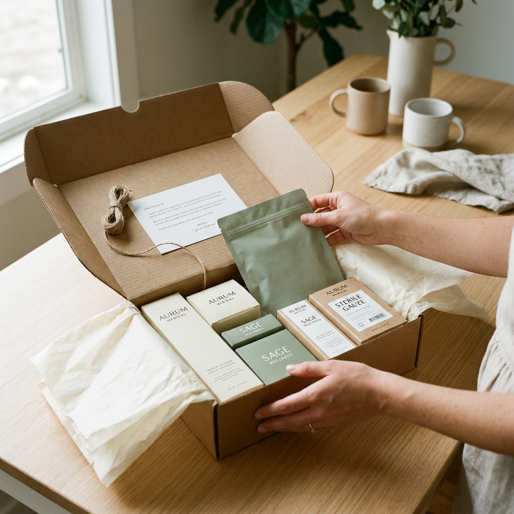 NutrivoRx shipment box opened on a kitchen table