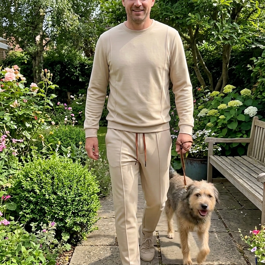 Customer wearing the full Cadence Set in the garden