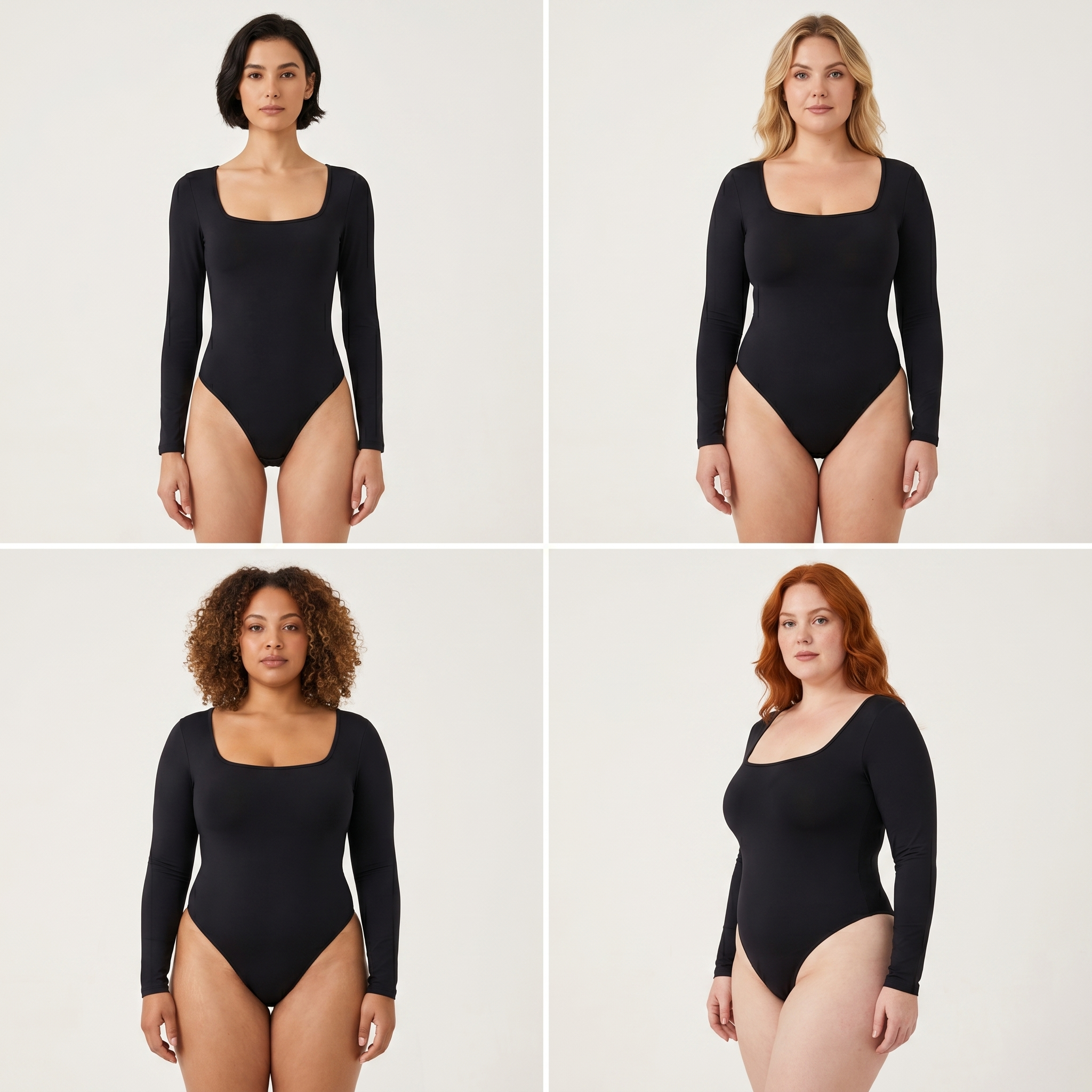 The Lift & Smooth Bodysuit shown on four different body types