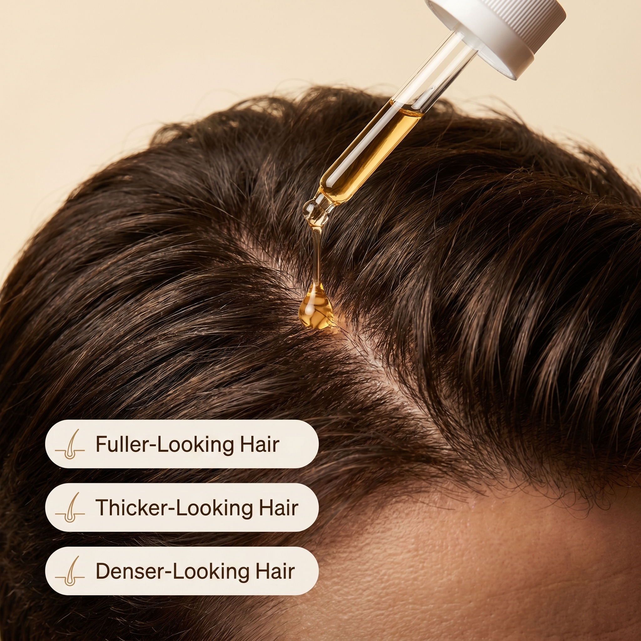 Applying the serum to the scalp