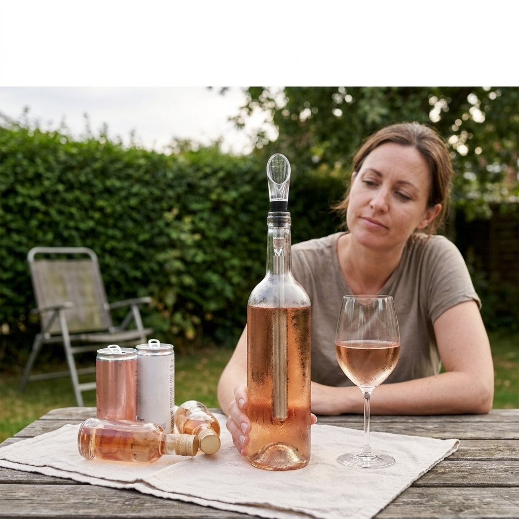 A glass of rosé in the garden