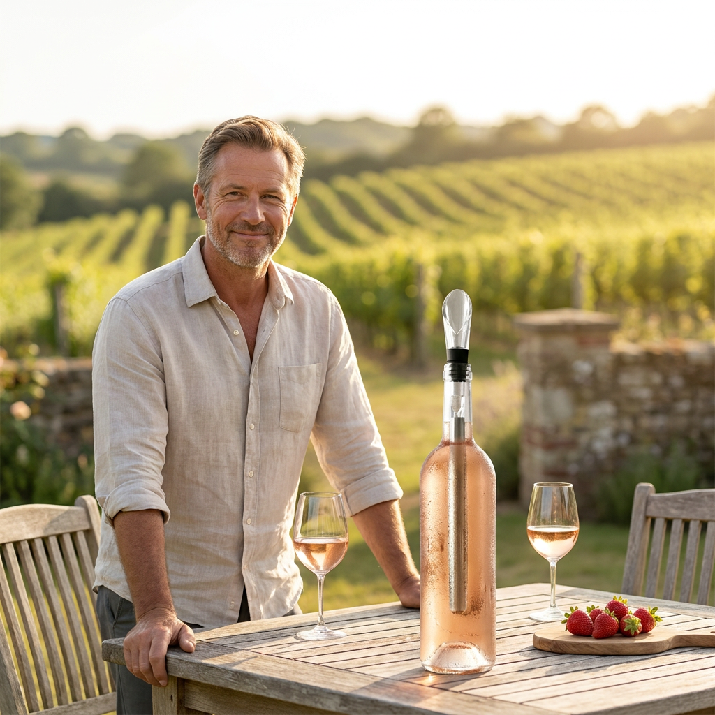 English rosé in the garden