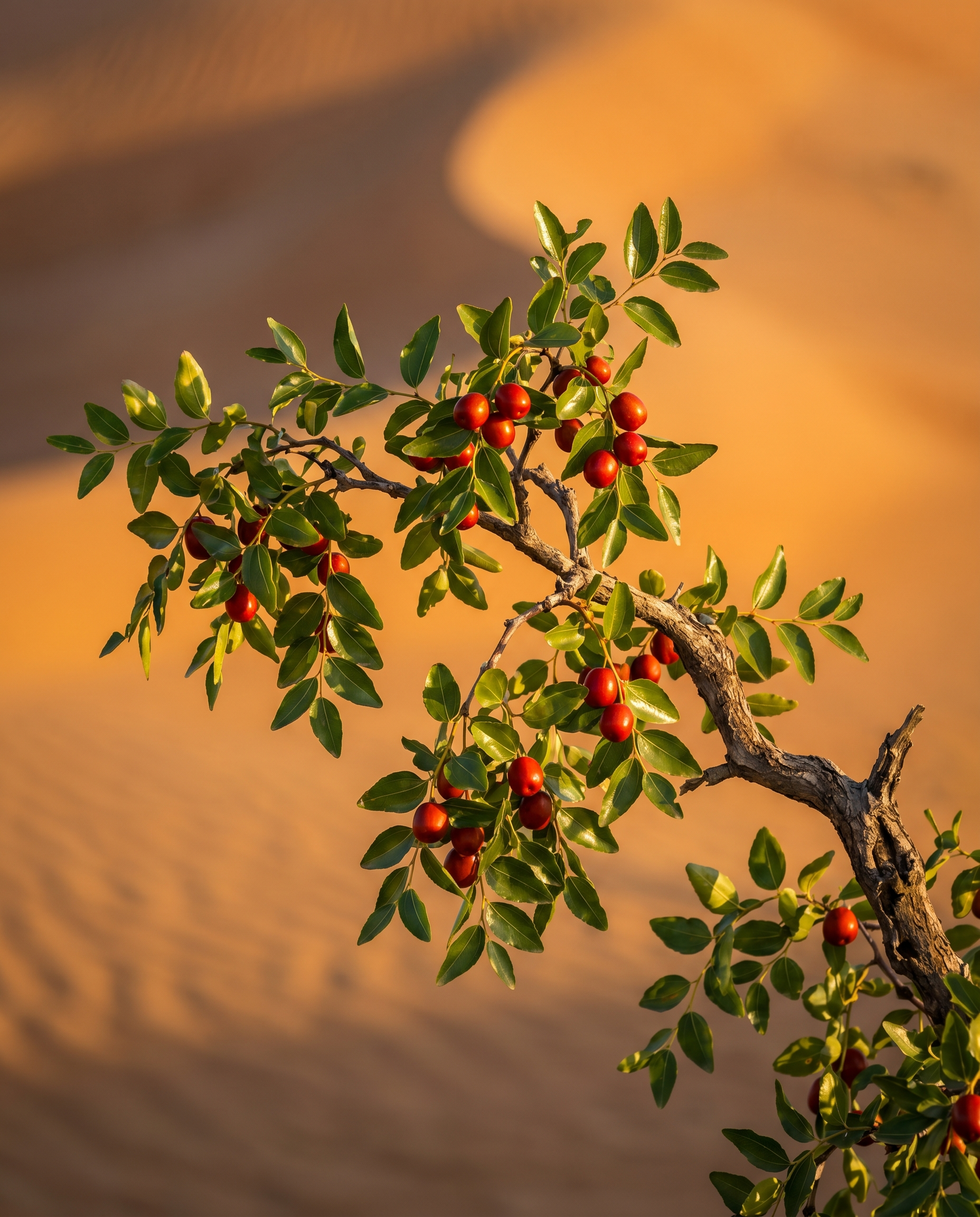 Jujube tree branch in the desert