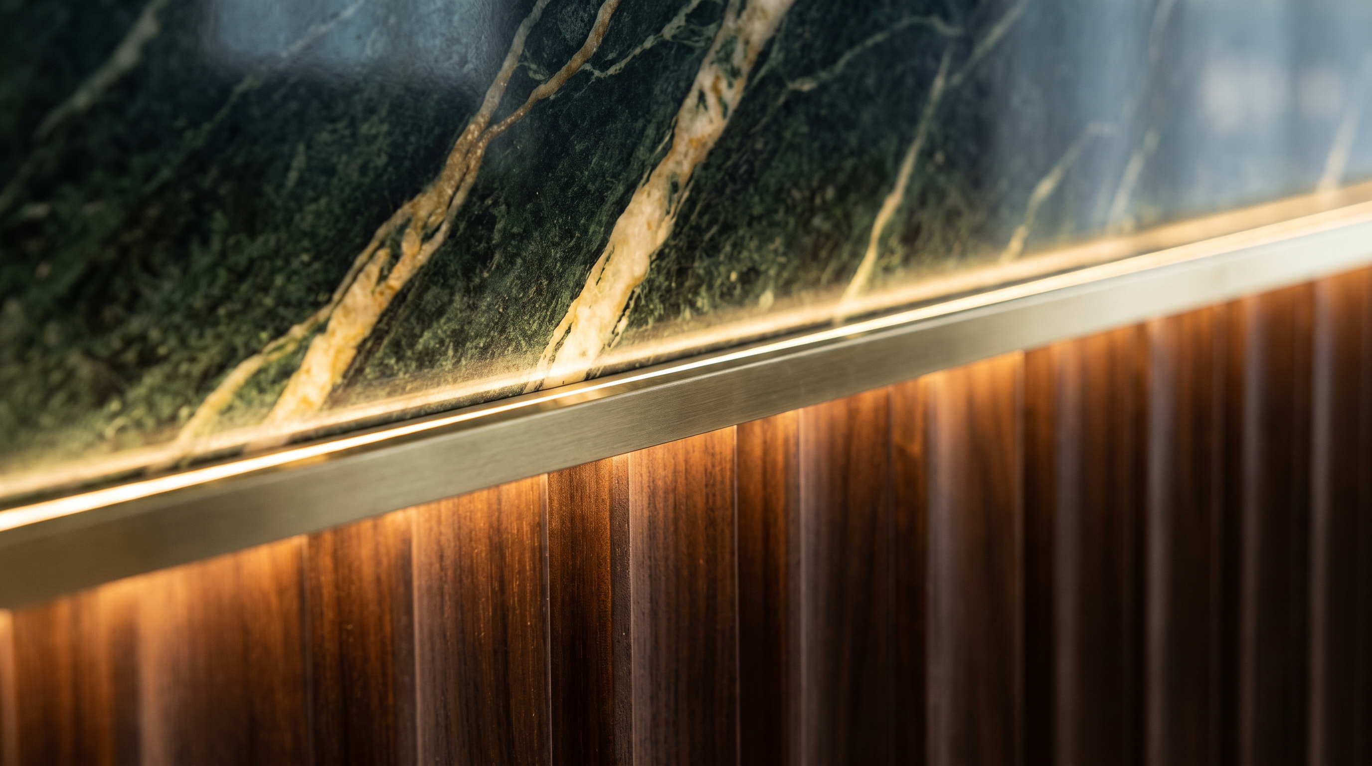 Verde alpi, brass and walnut. What the drawings become.