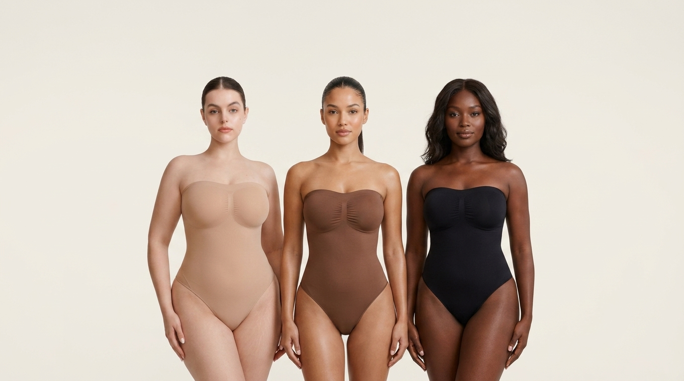 Three women, three tones — the Sculpt Bodysuit