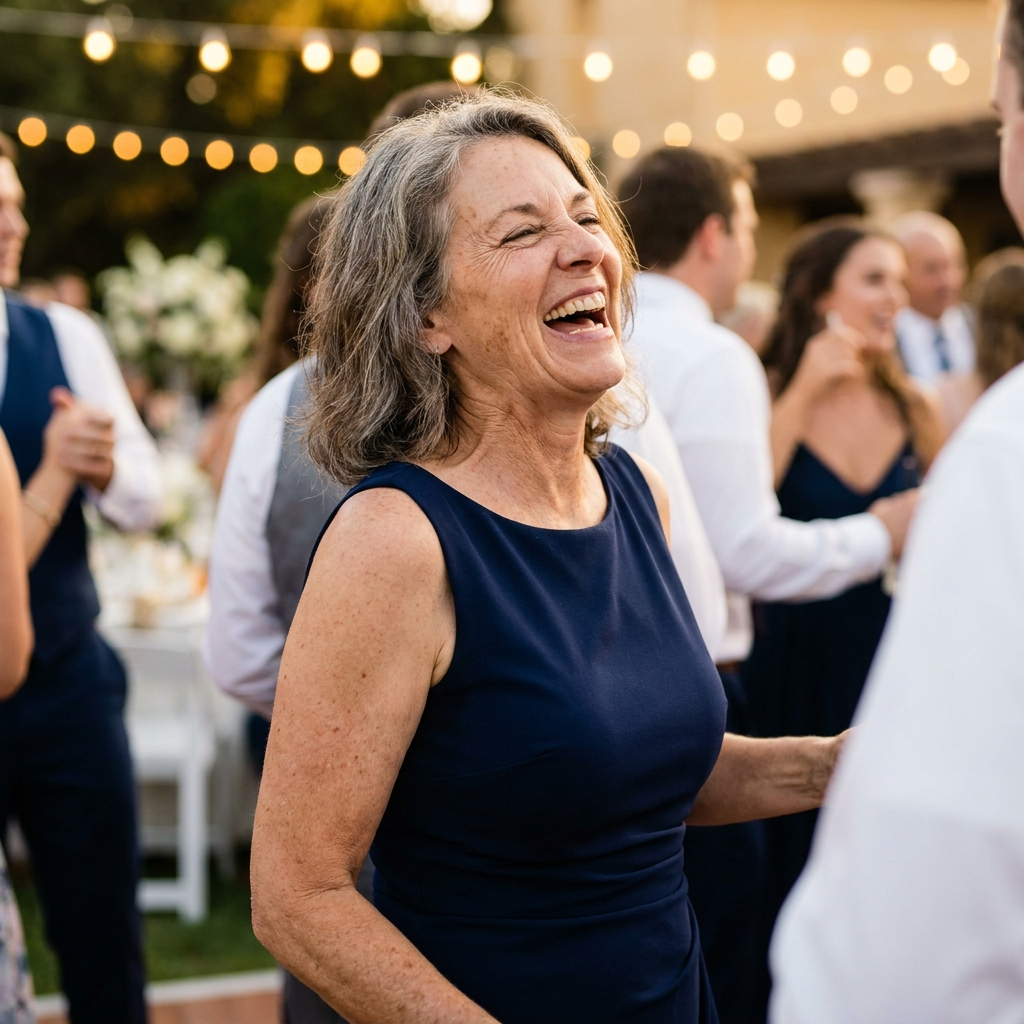 Mother of the bride dancing at the reception