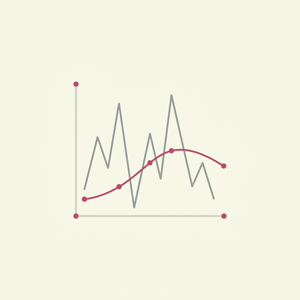 Diagram: sharp spike-and-crash curve versus a steady gentle curve