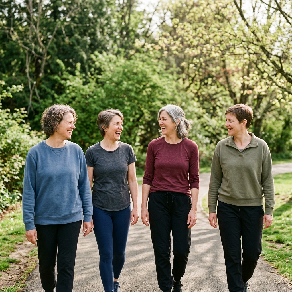 Women in their forties and fifties walking together