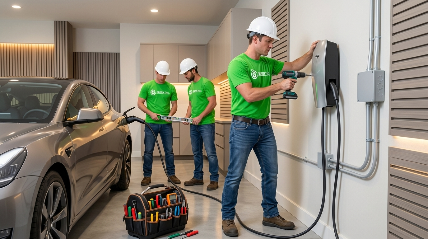 Electric vehicle charging in a premium residential garage