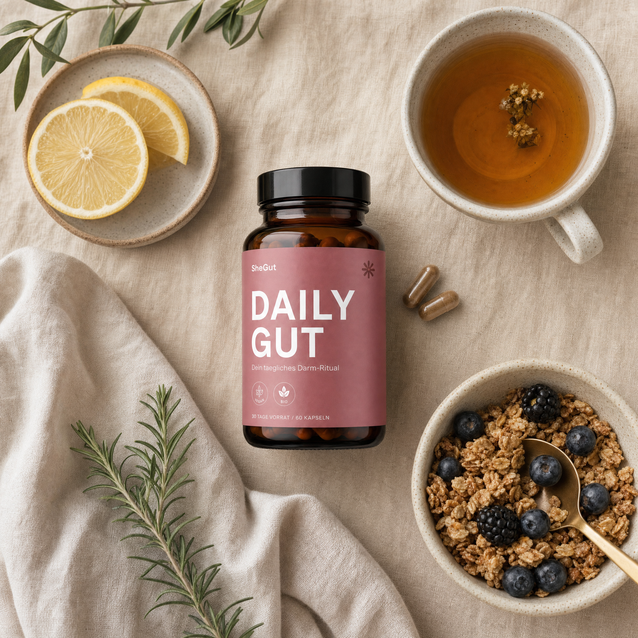 Daily Gut Flatlay