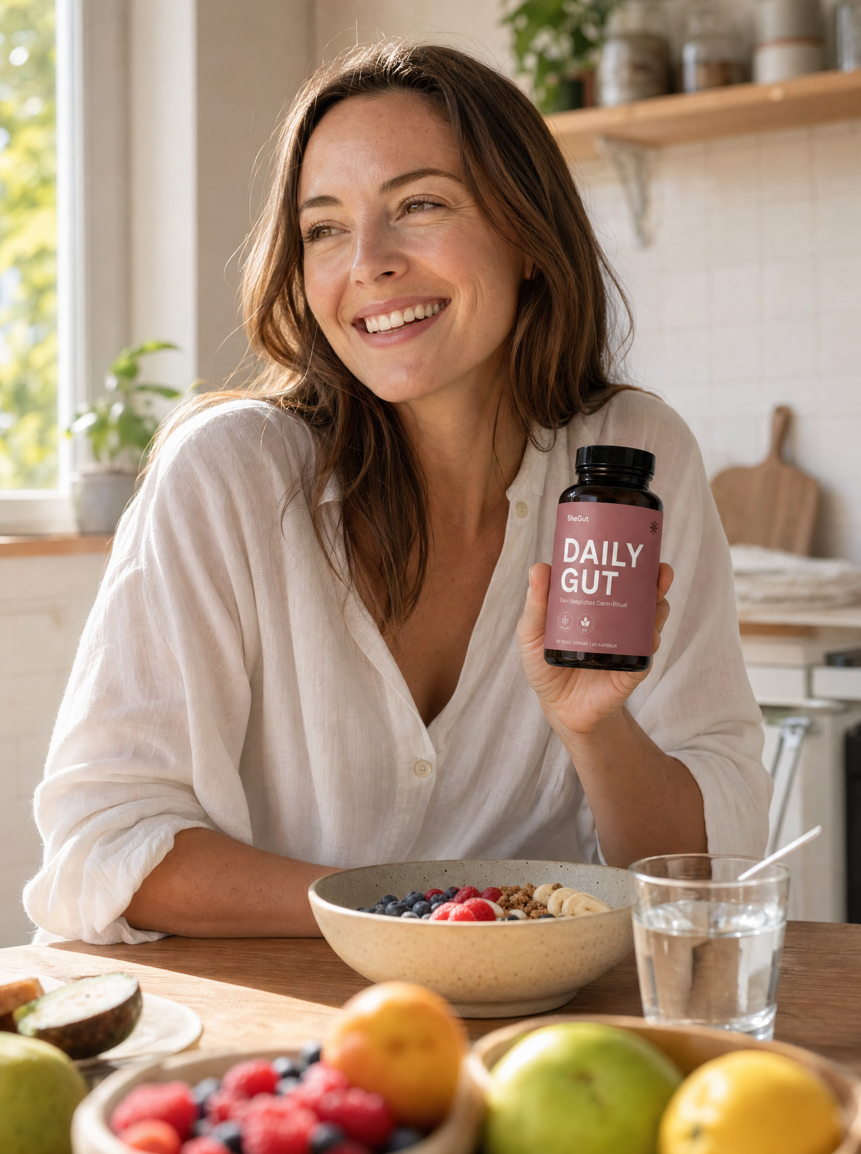 Frau mit Daily Gut