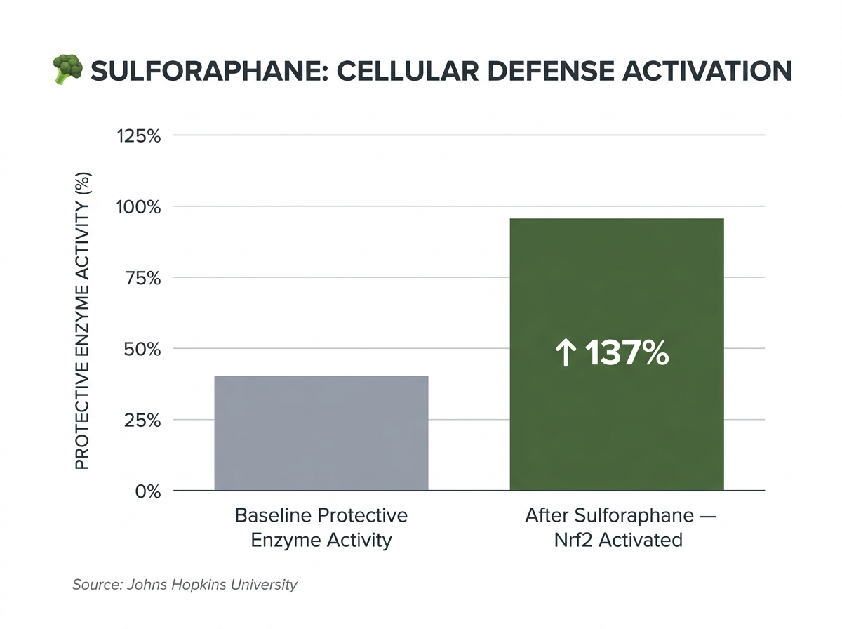 Sulforaphane cellular defense activation chart