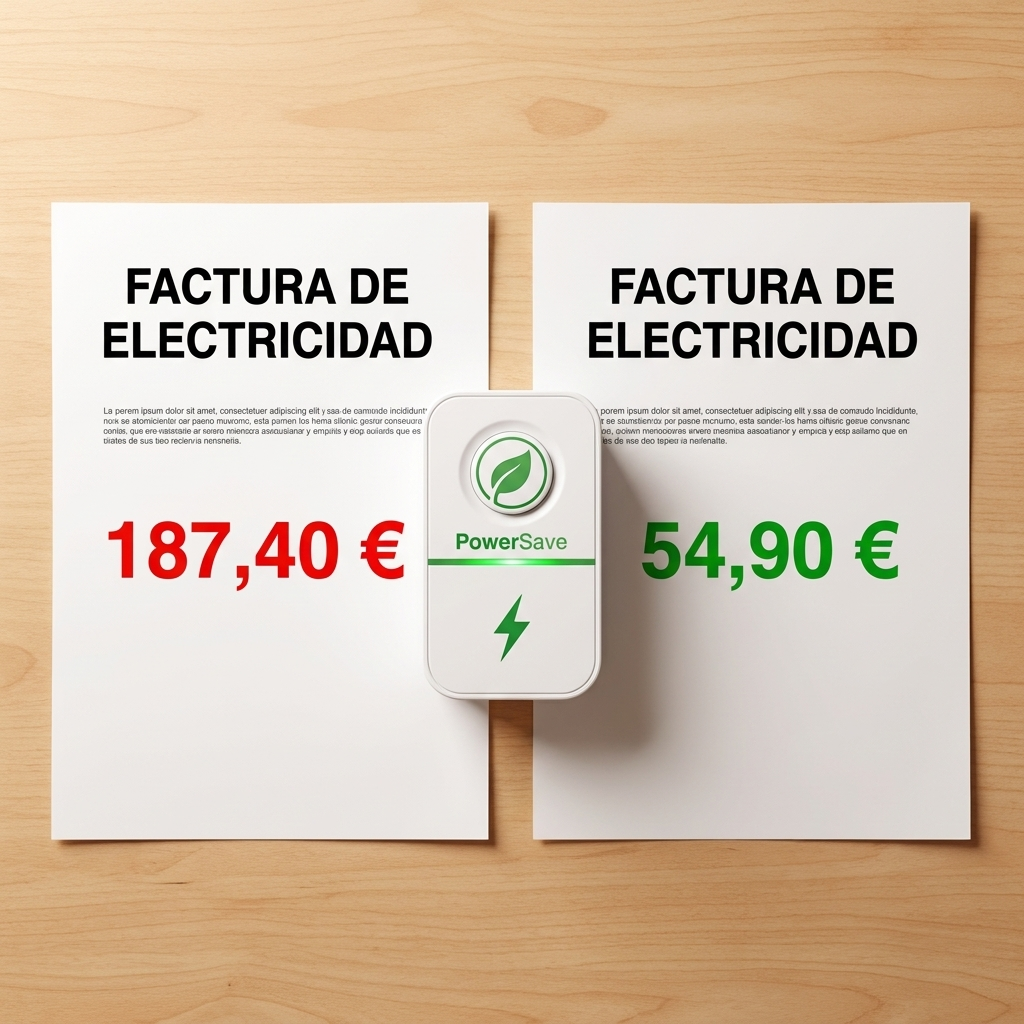 Comparativa de factura de la luz: 187,40 € sin PowerSaver frente a 54,90 € con PowerSaver