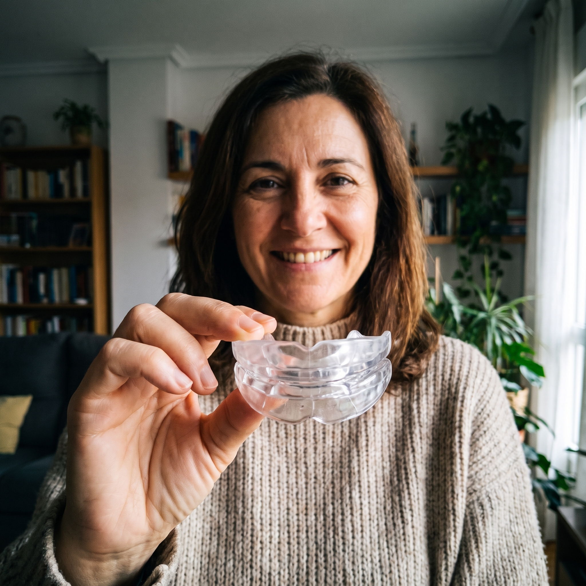 Laura P. con la boquilla RestLab en la mano