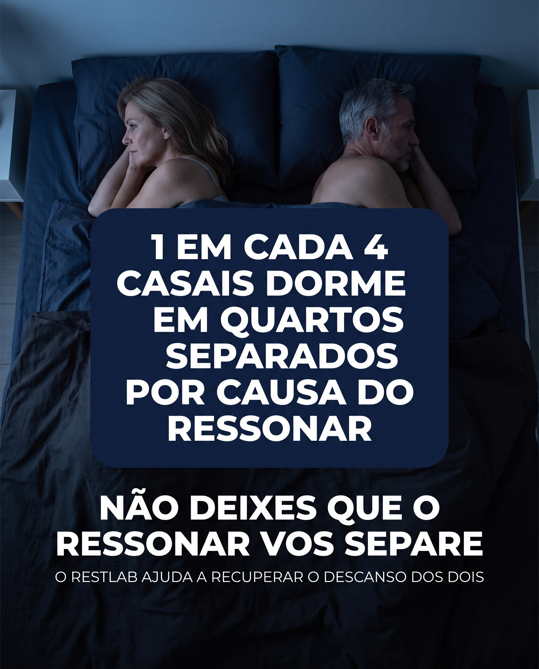 1 em cada 4 casais dorme em quartos separados por causa do ressonar