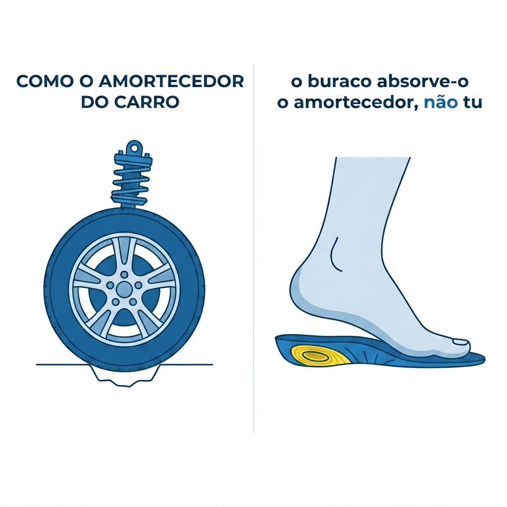 Como o amortecedor de um carro: o gel engole o impacto