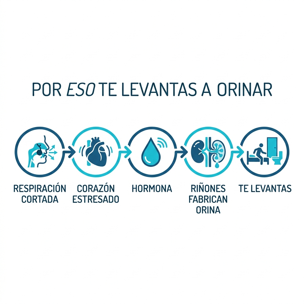 Por eso te levantas a orinar: respiracion cortada, corazon estresado, hormona, rinones fabrican orina