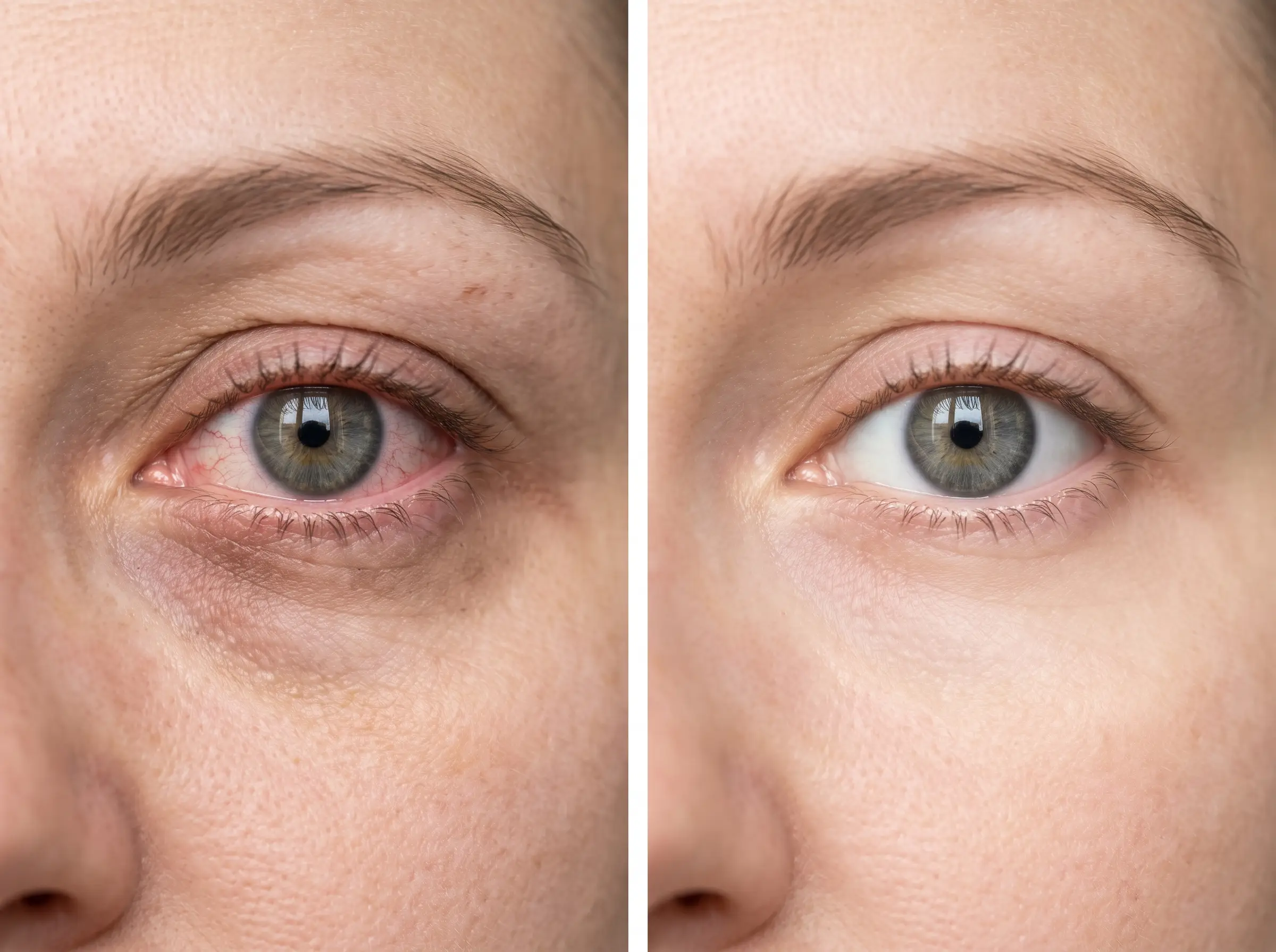 Before and after close-up