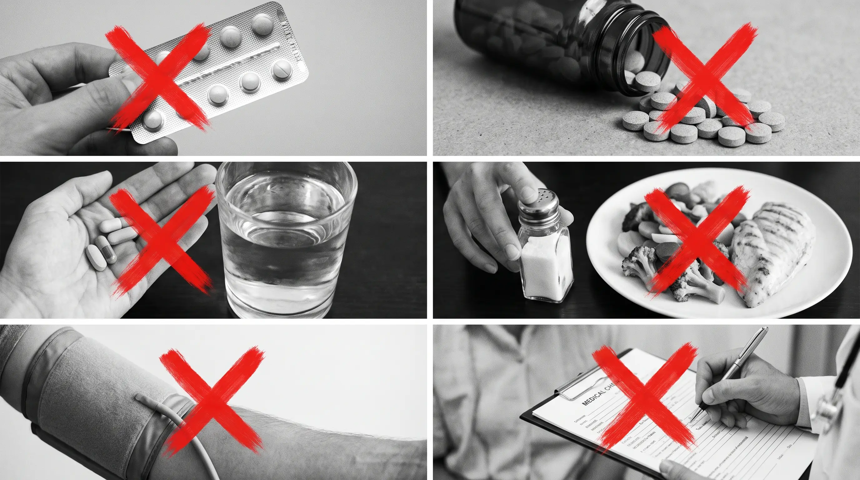 Failed high blood pressure treatments crossed out