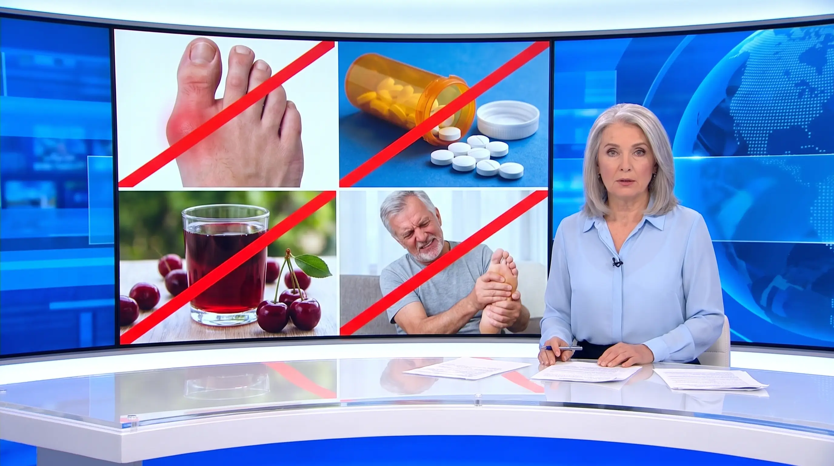 News broadcast segment on failed gout treatments