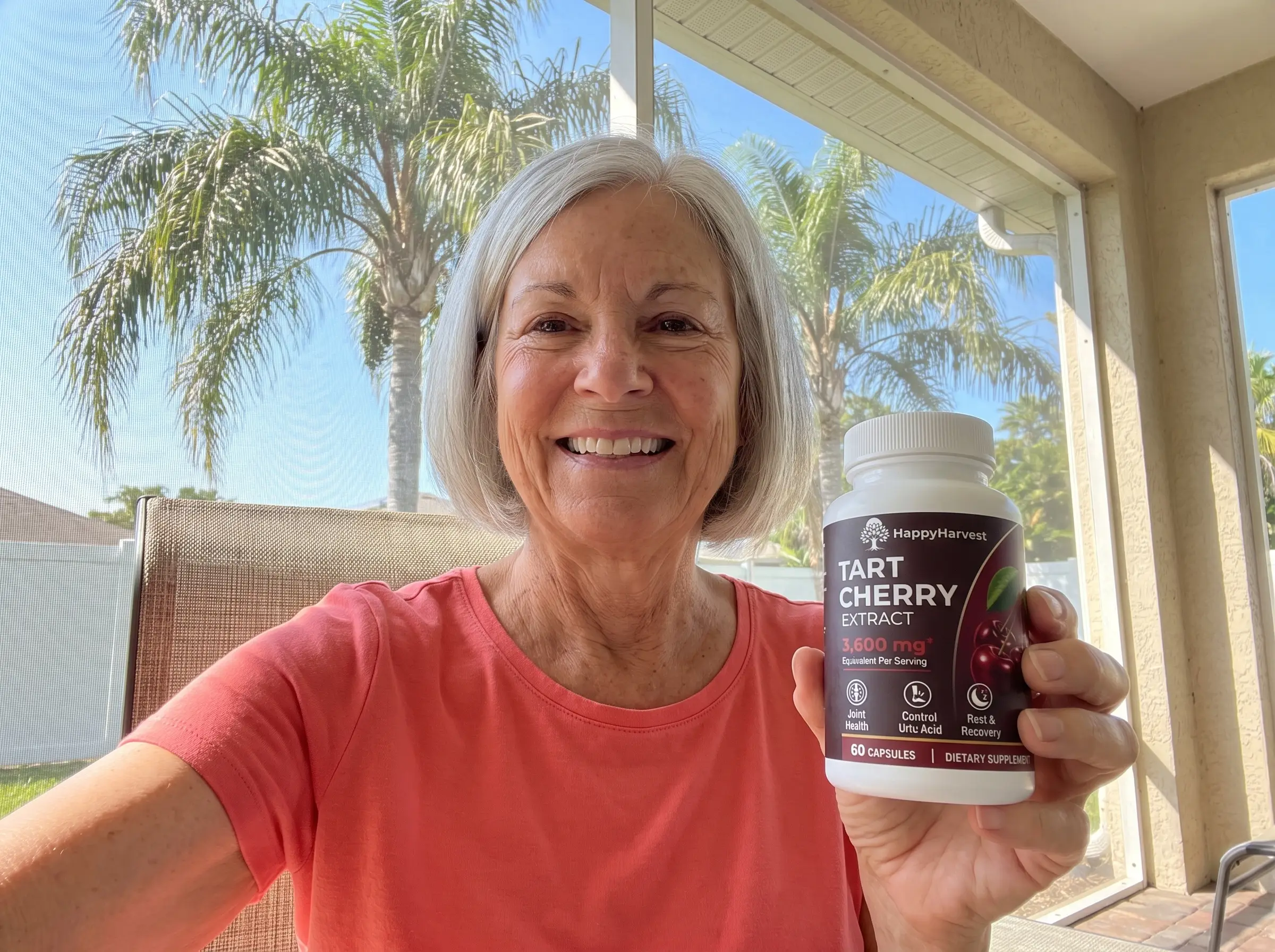Donna A. with her HappyHarvest bottle