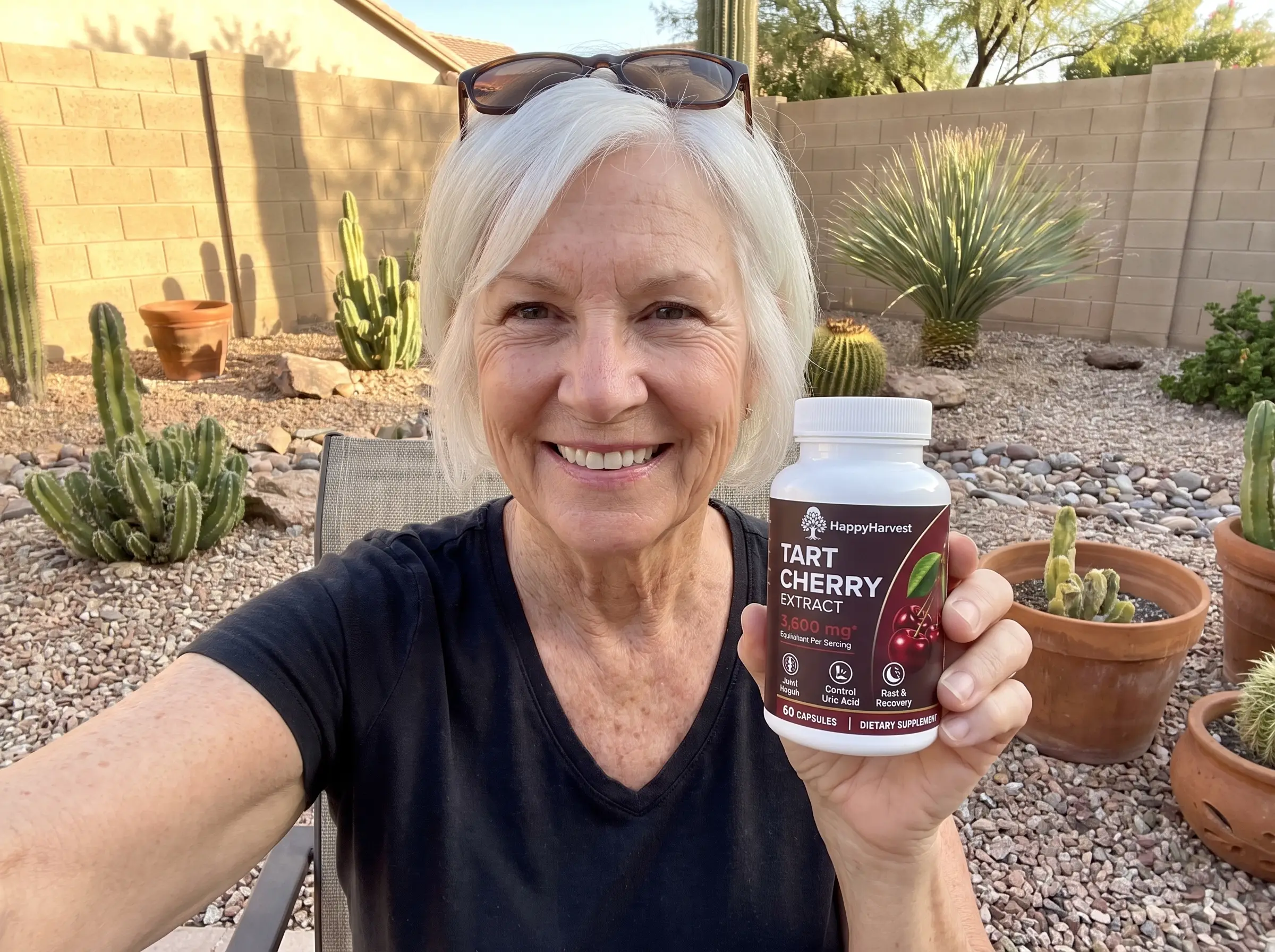Vivian P. with her HappyHarvest bottle