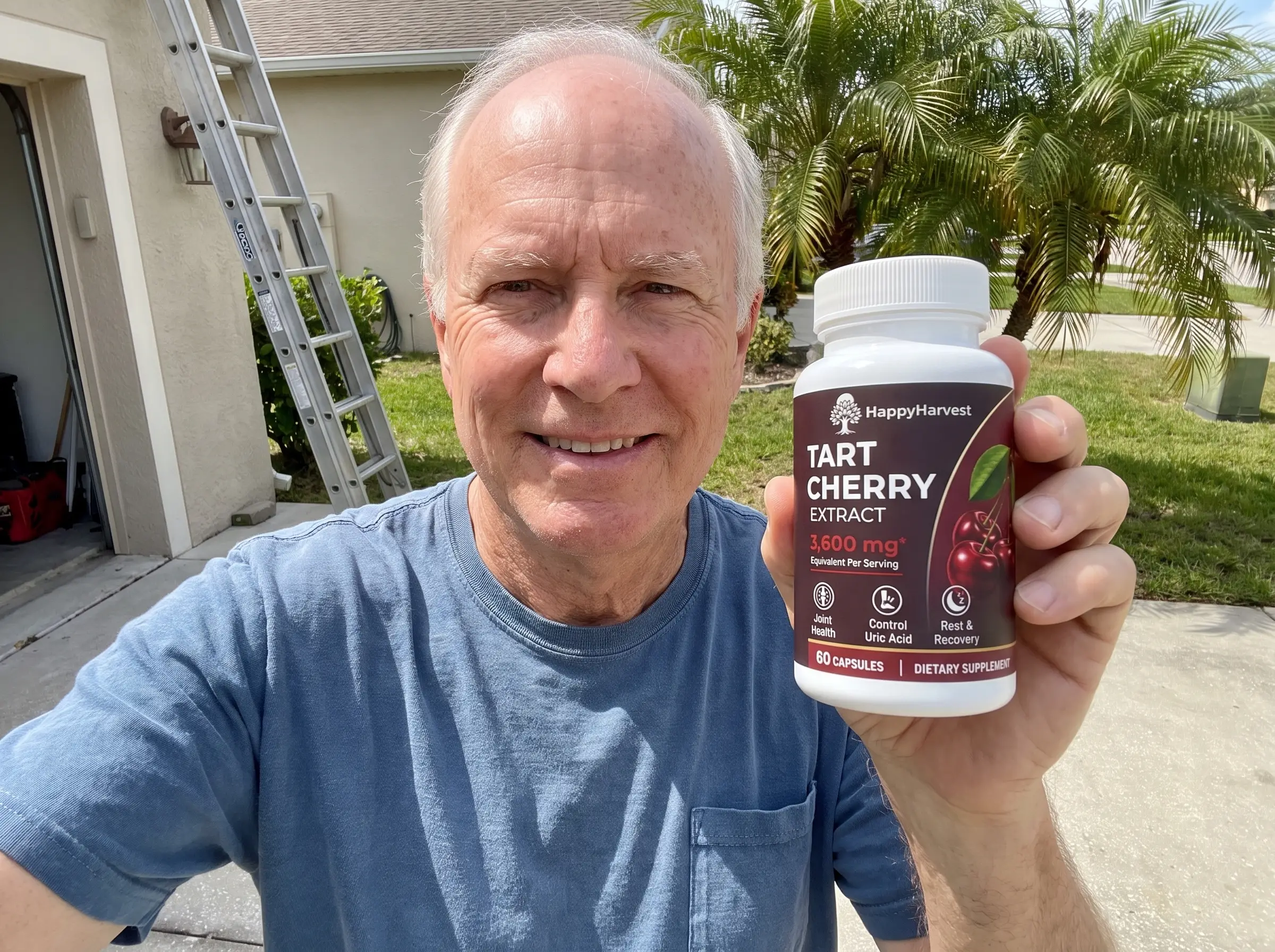 Alan P. with his HappyHarvest bottle