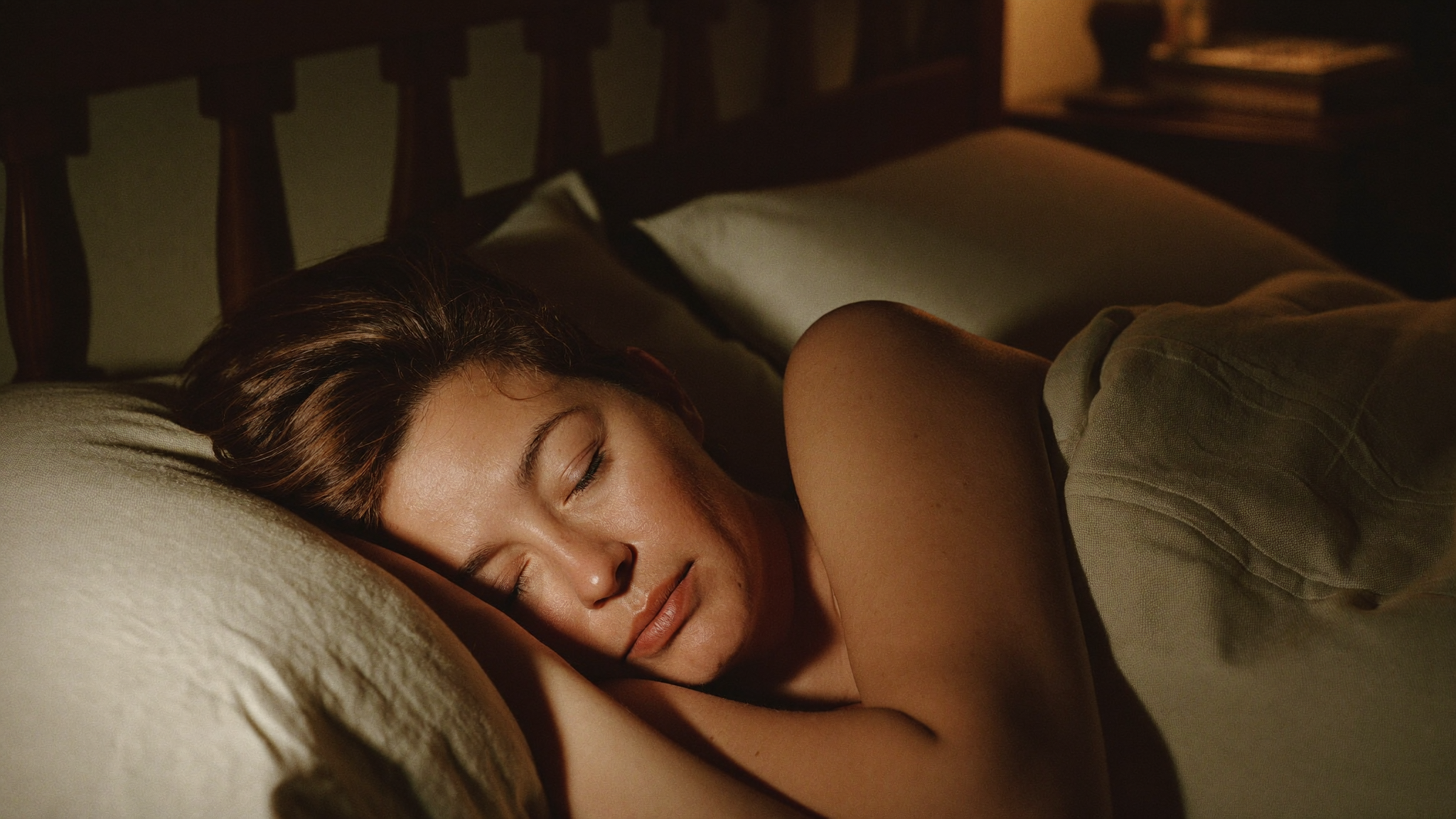 Woman sleeping peacefully through the night
