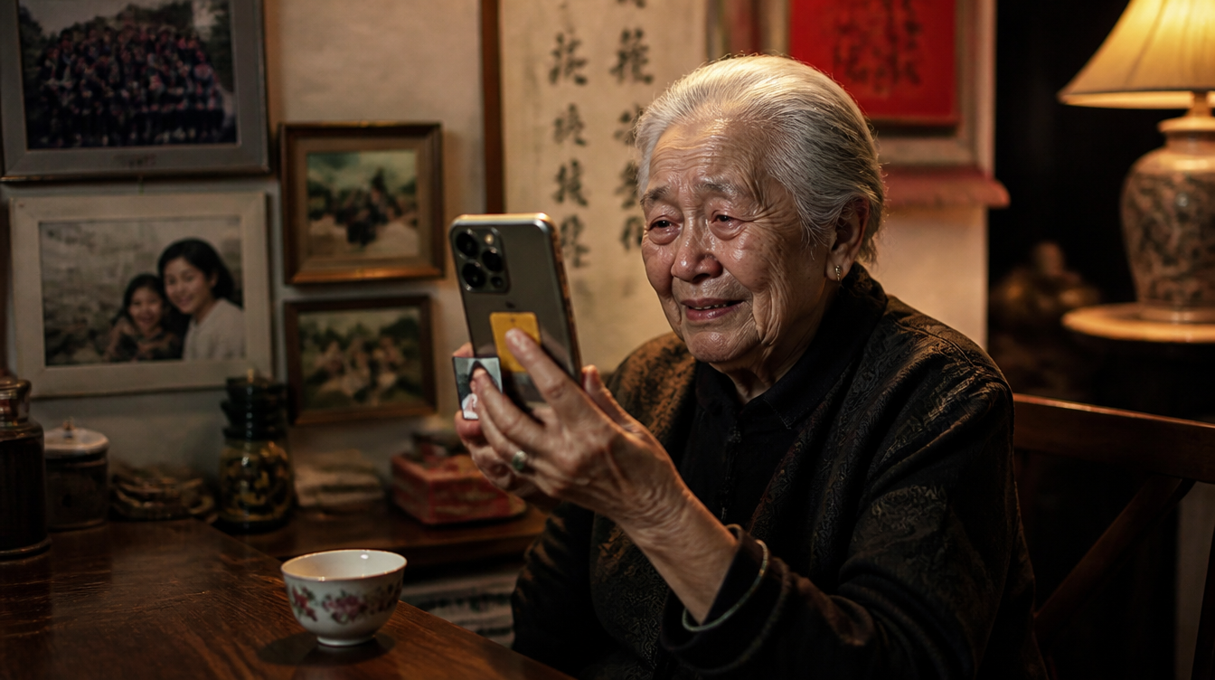 中國老人家視訊通話