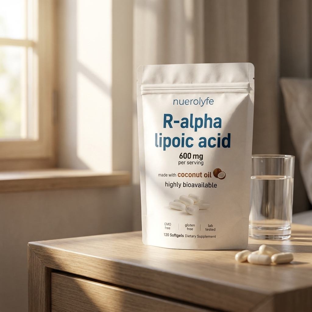 NeuroLyfe R-Alpha Lipoic Acid 600mg, 120 softgels