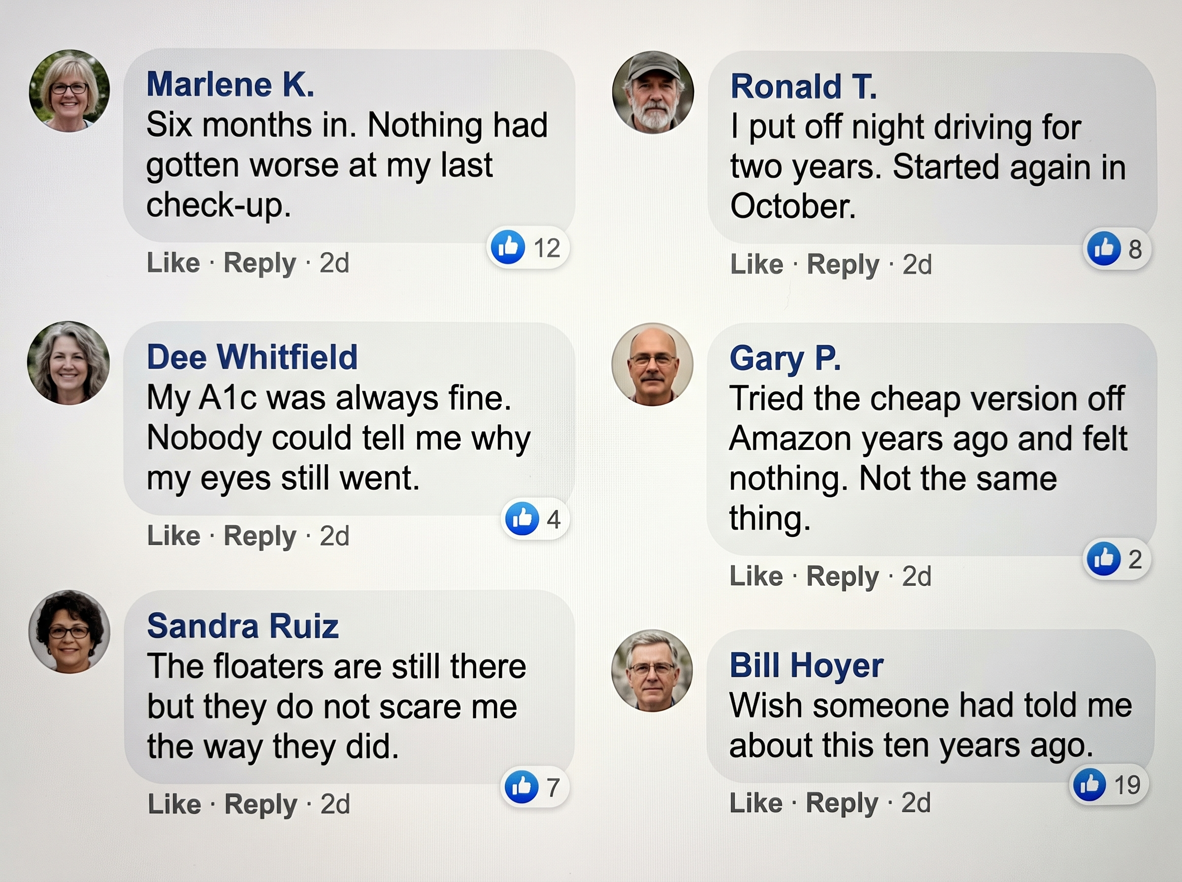 Facebook testimonials