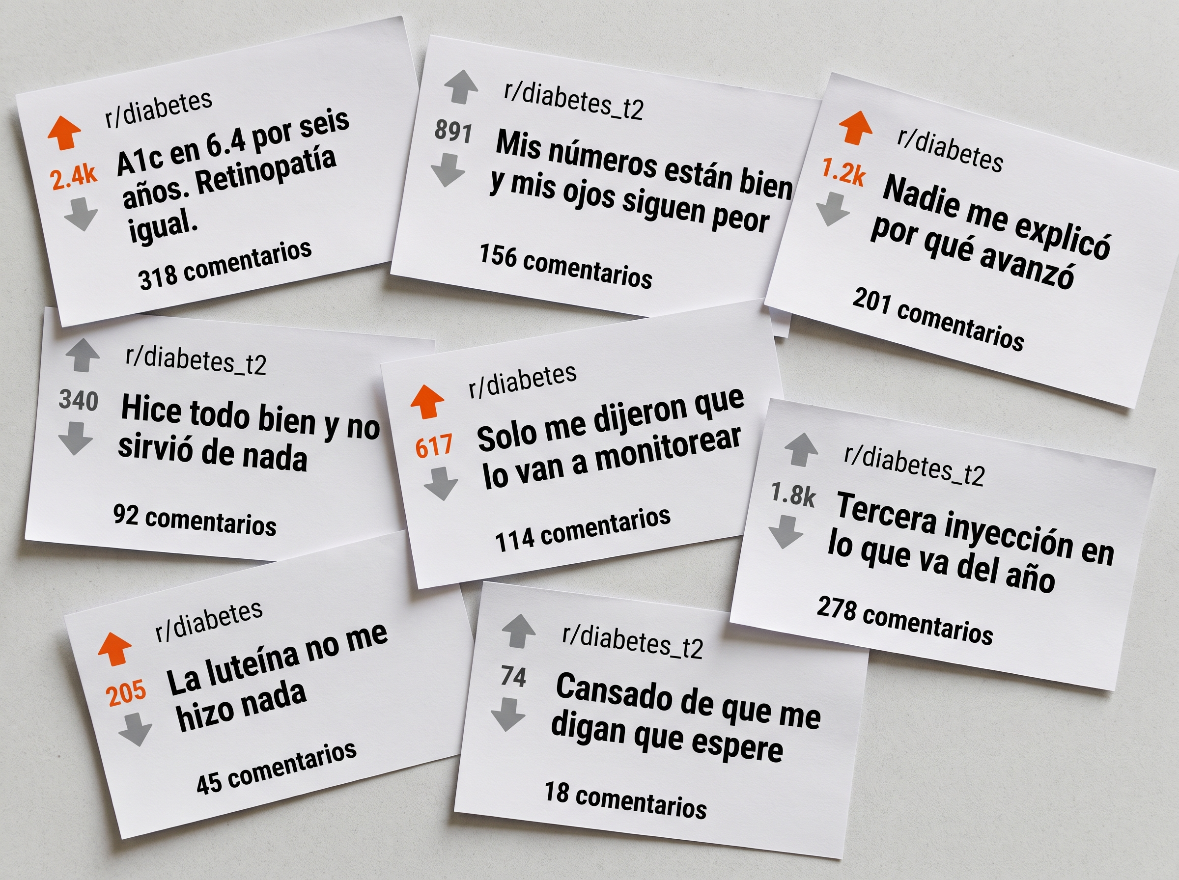 Diabéticos describiendo exactamente el mismo problema