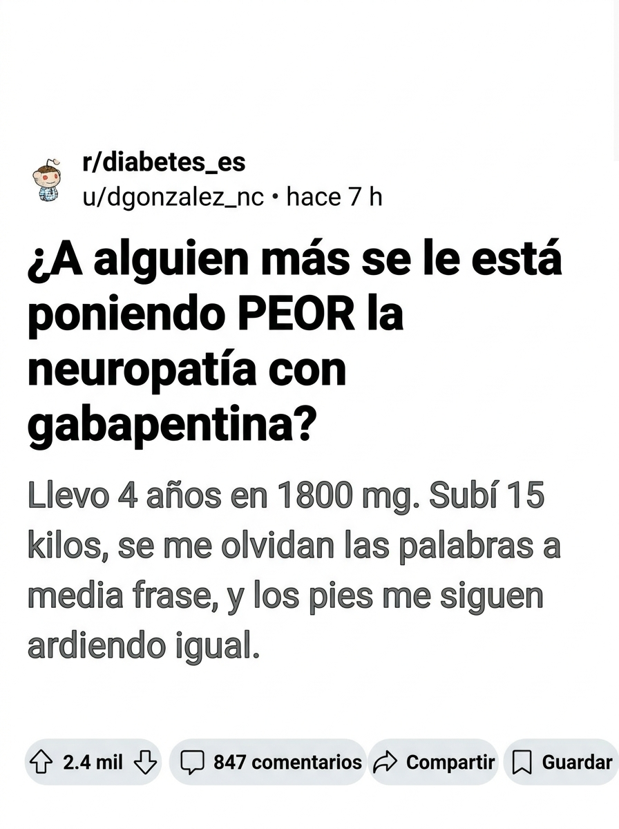 Publicación: ¿a alguien más se le está poniendo peor la neuropatía con gabapentina?