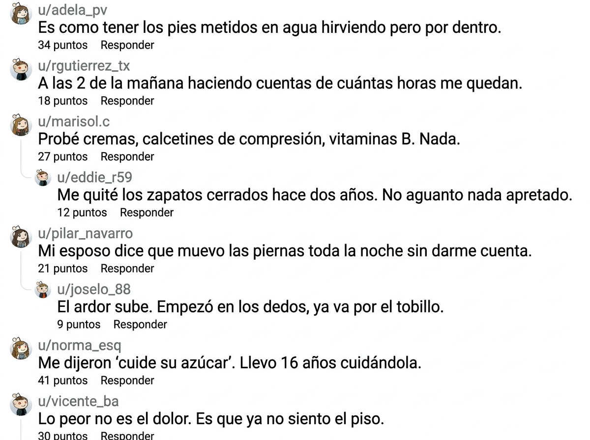 Hilo lleno de comentarios describiendo el mismo ardor en los pies