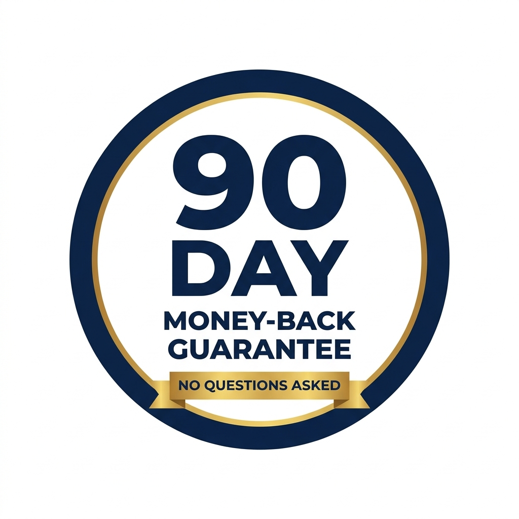 90-day money-back guarantee seal