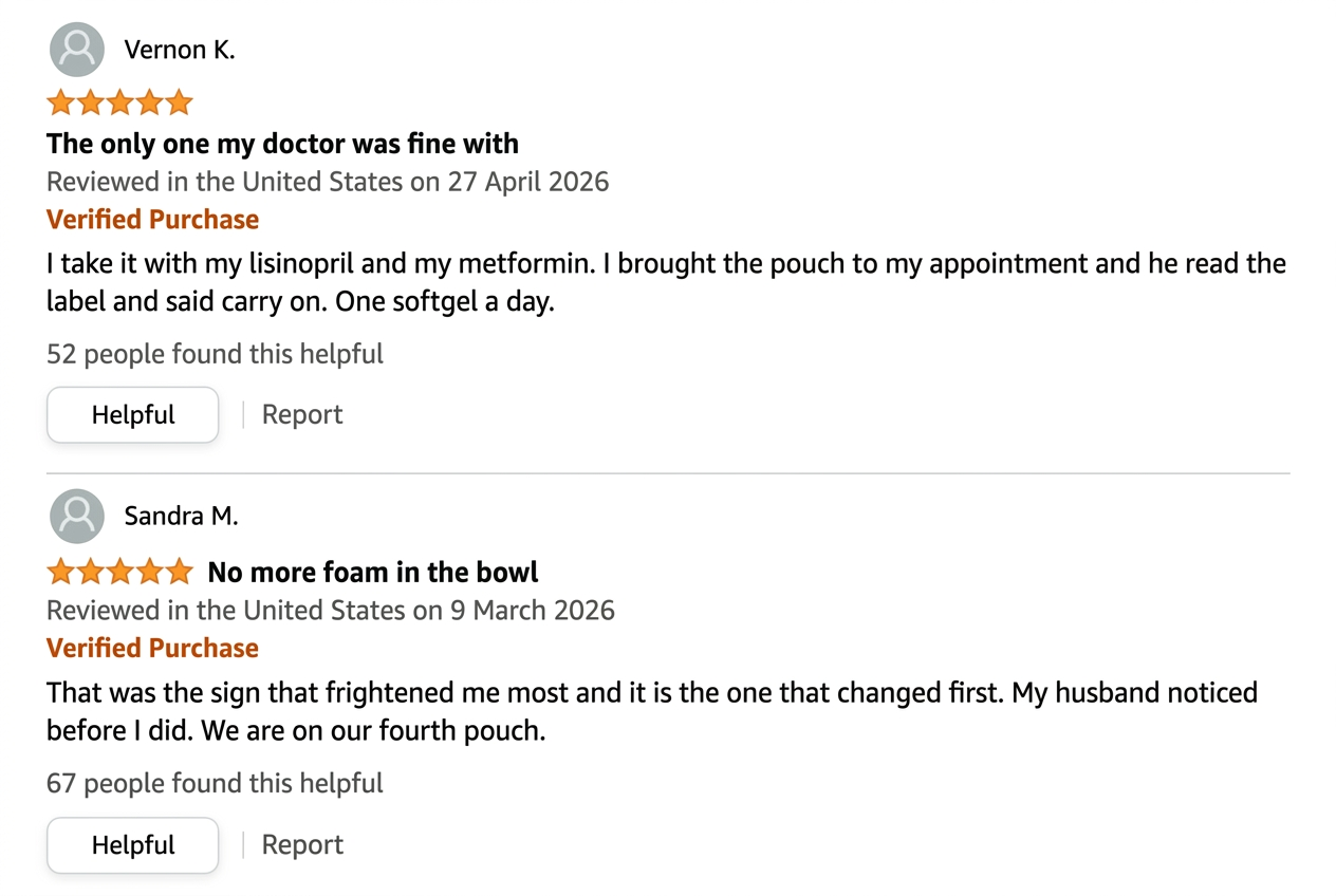 Amazon reviews from Vernon K. and Sandra M.